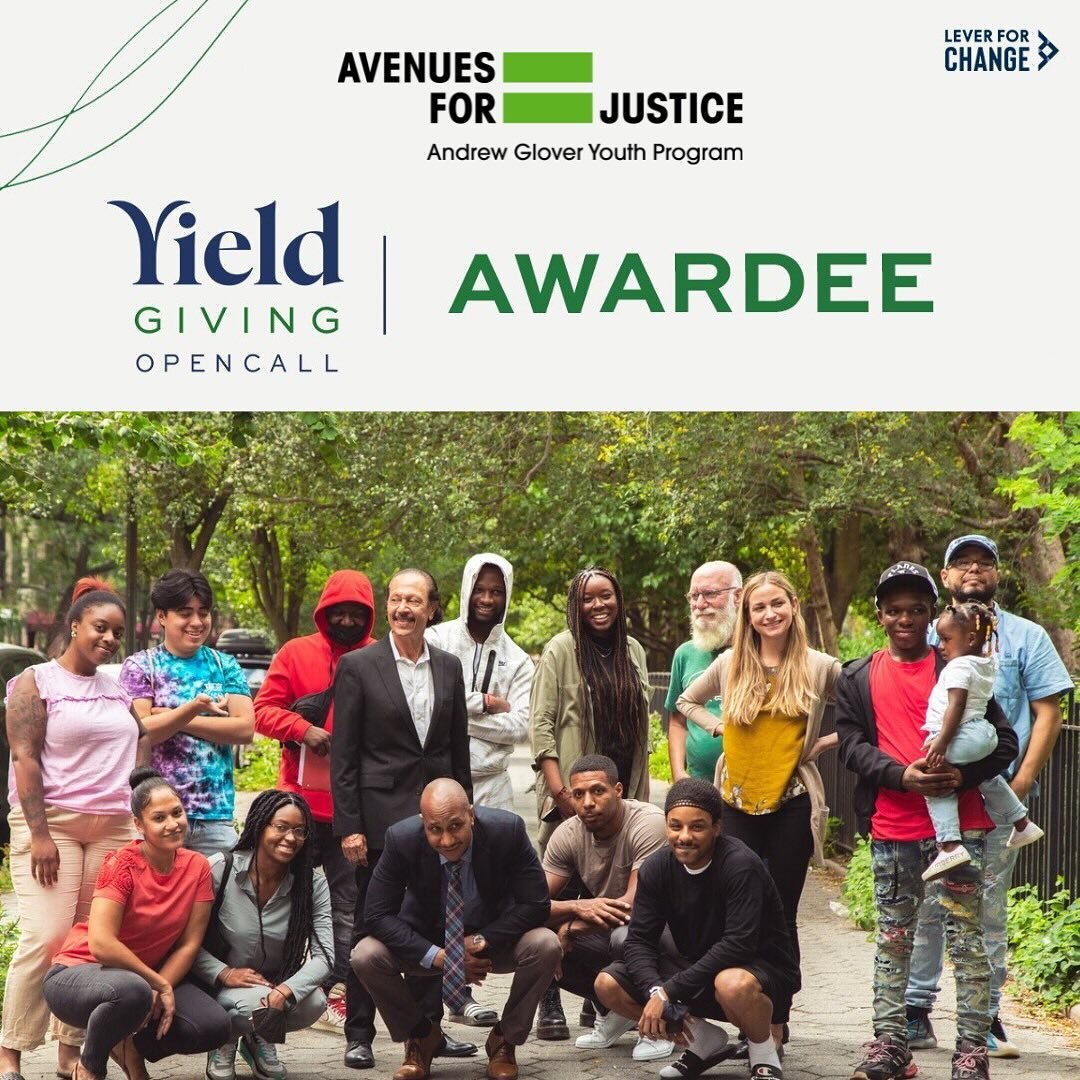 Congratulations to @avenuesforjustice on their well deserved award and honor from Mackenzie Scott&rsquo;s Yield Giving Open Call! 

The #YieldGivingOpenCall &ndash; managed by @lever4change is focused on elevating organizations working with people an
