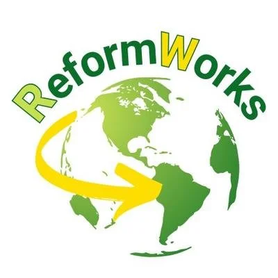 ReformWorks green and yellow logo with the image of a globe