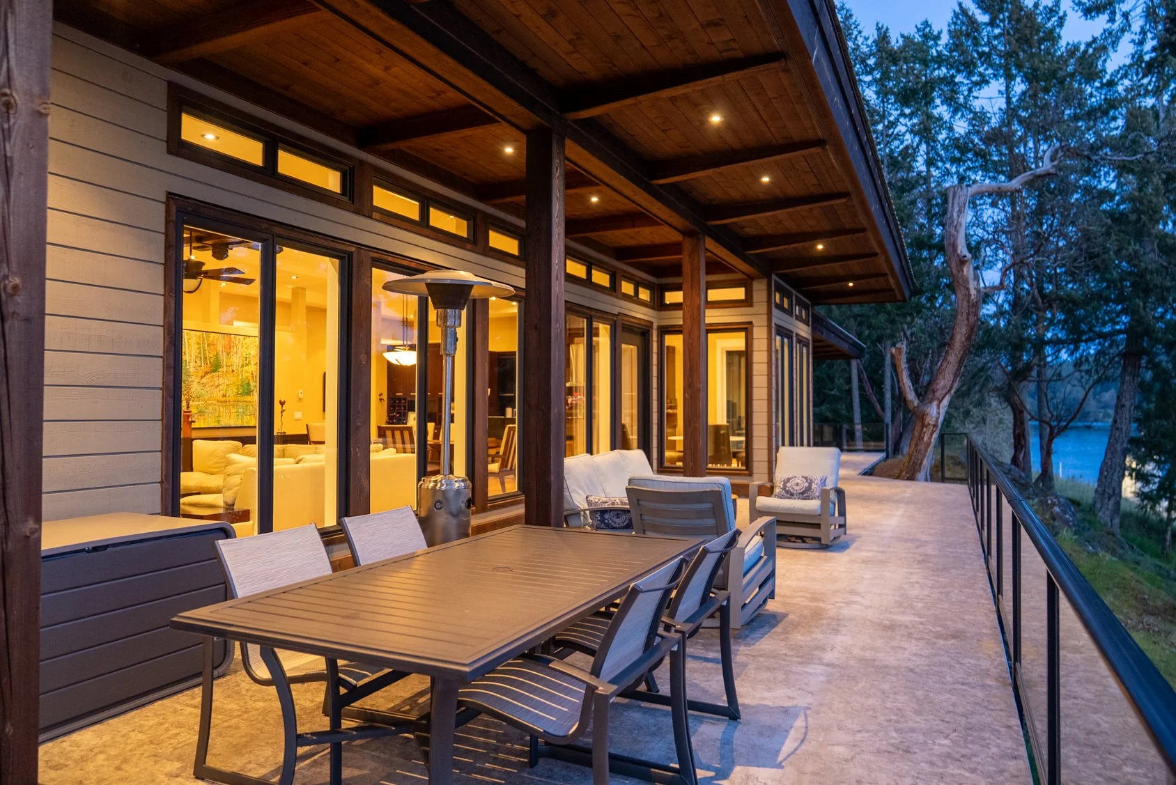 Pender Island home and surrounding landscape captured with professional exterior real estate photography.
