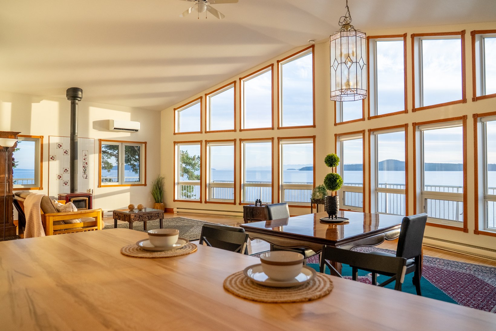 Detailed interior real estate photography highlighting the design, layout and character of a Pender Island property.