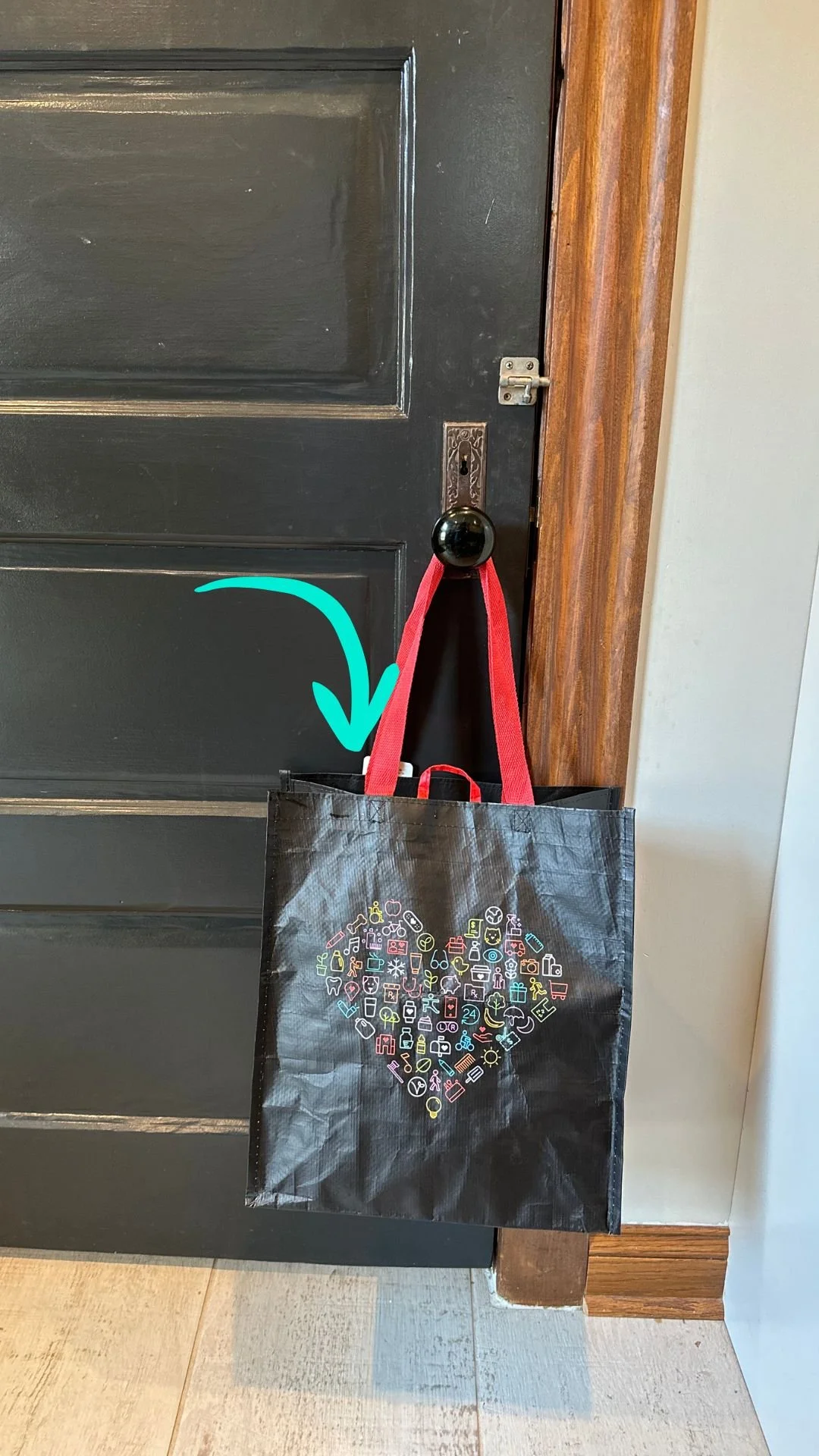 Reuse totes you already have. Hang one on a kitchen knob and you’ve got your own fancy can collector.