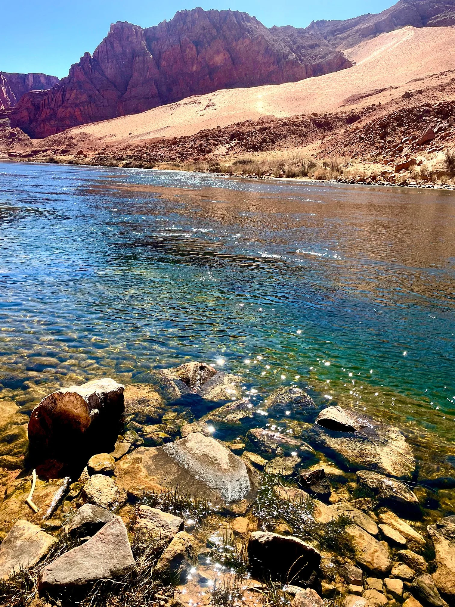 Sand dune across Colorado River