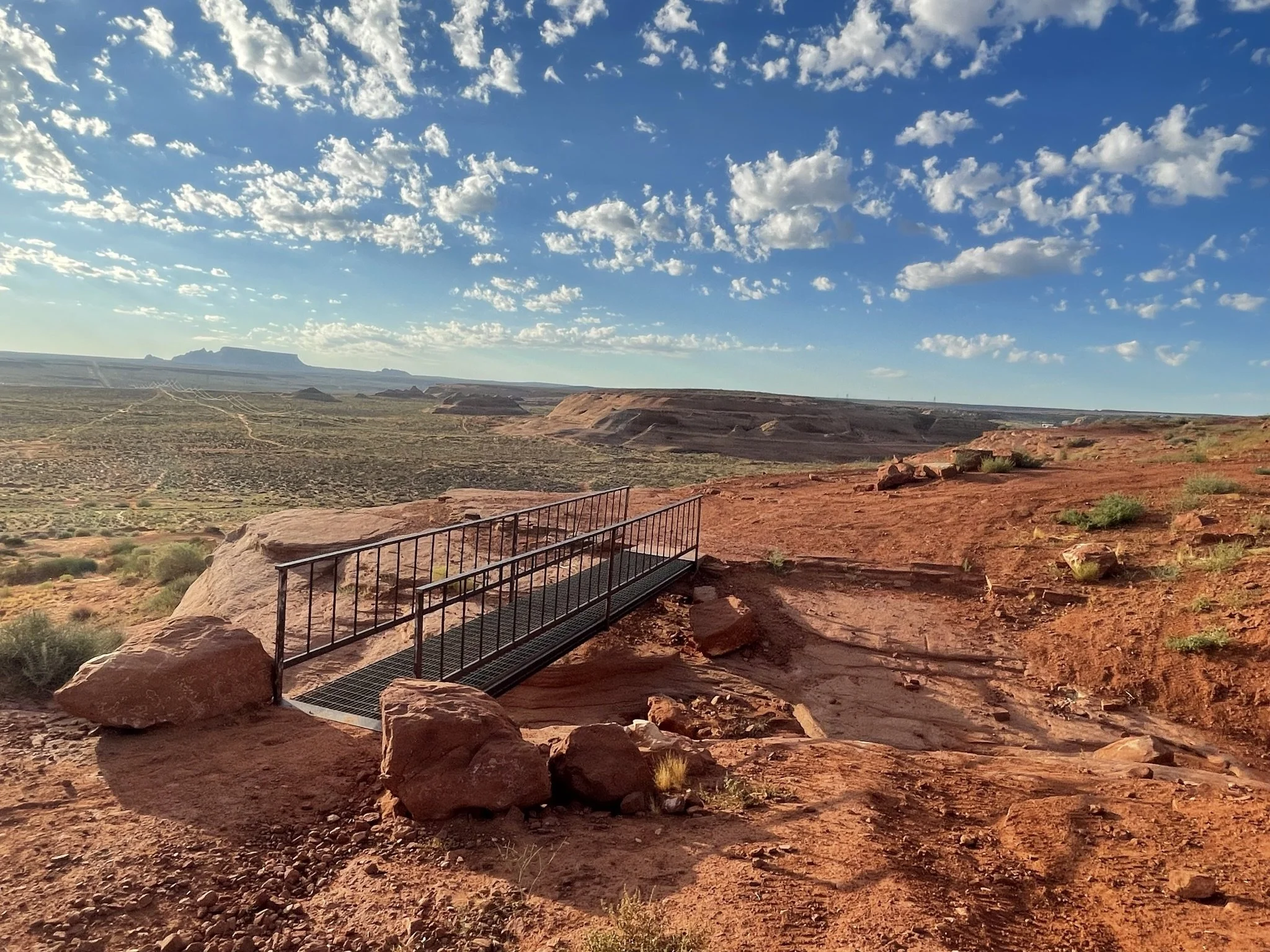 Metal foot bridge along Page Rim Trail