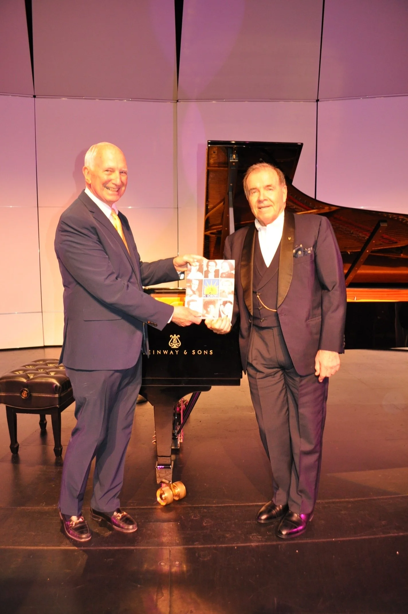 January 25, 2026: President Chris Seidel with Pianist Misha Dichter.  Photo by Judy Ellis.