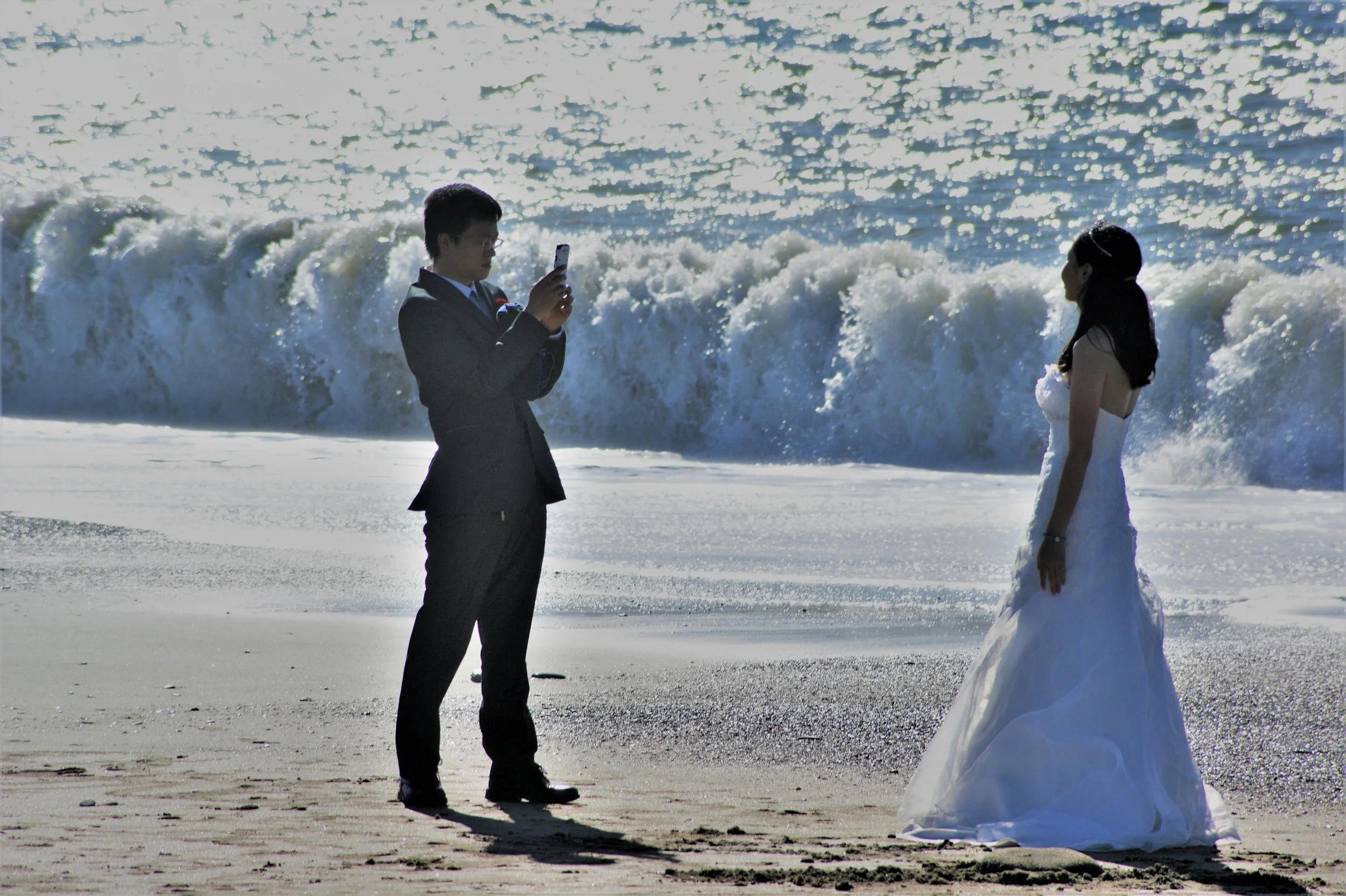 Pre-Wedding Photograph Session
Asian American Couple having Fun with instamatic-camera
2020, Ocean Beach