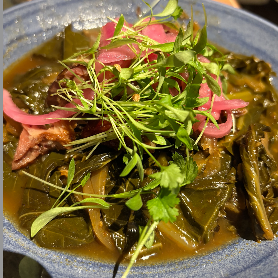 plate of collard greens at Communion