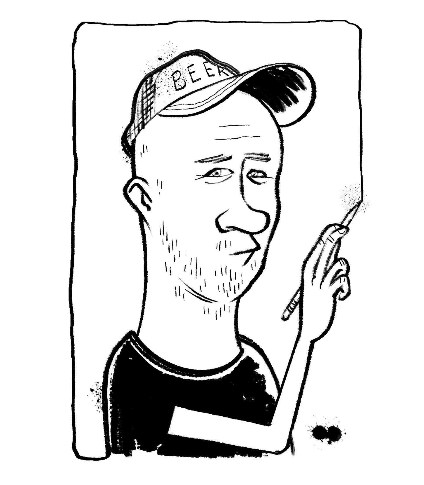 drawn self-portrait