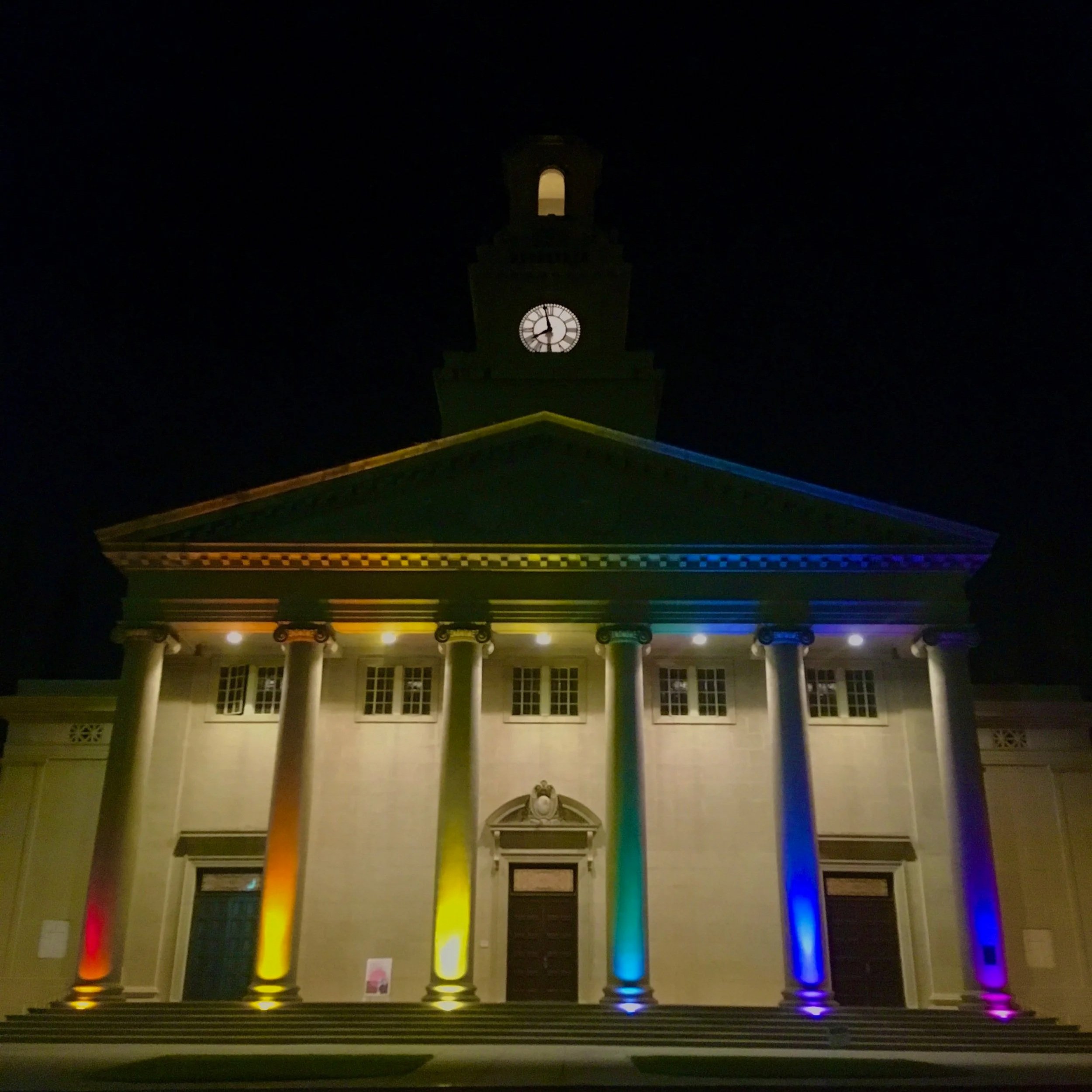 University of Redlands "Colors of Love" pride lights 2020