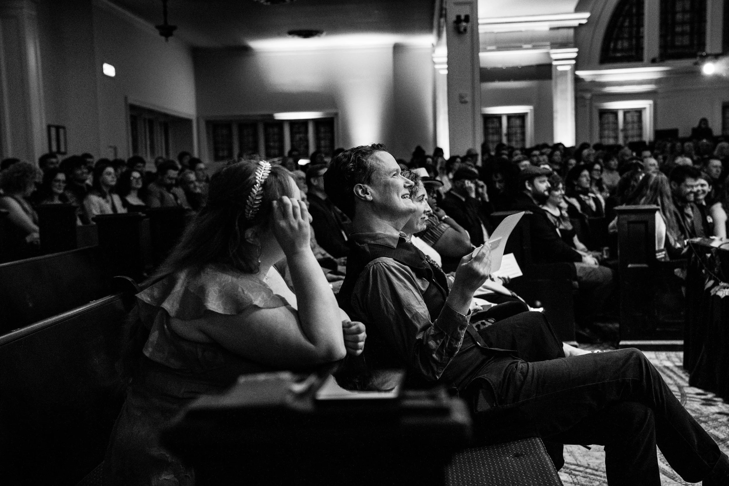 audience watching the stage