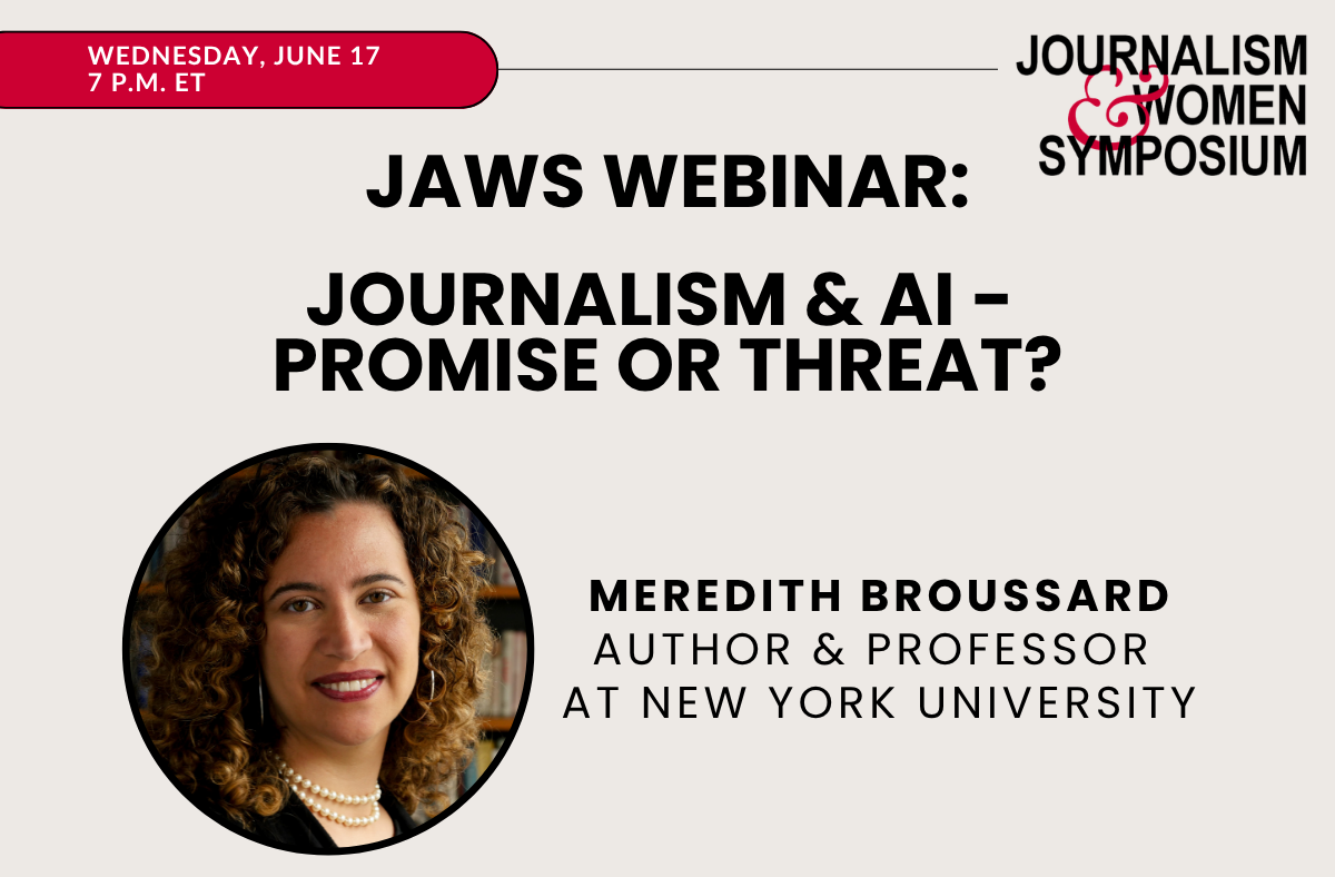 JAWS Webinar: Journalism &amp; AI - Promise or Threat?