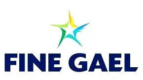 Logo with a stylized star and the words 'FINE GAEL' underneath
