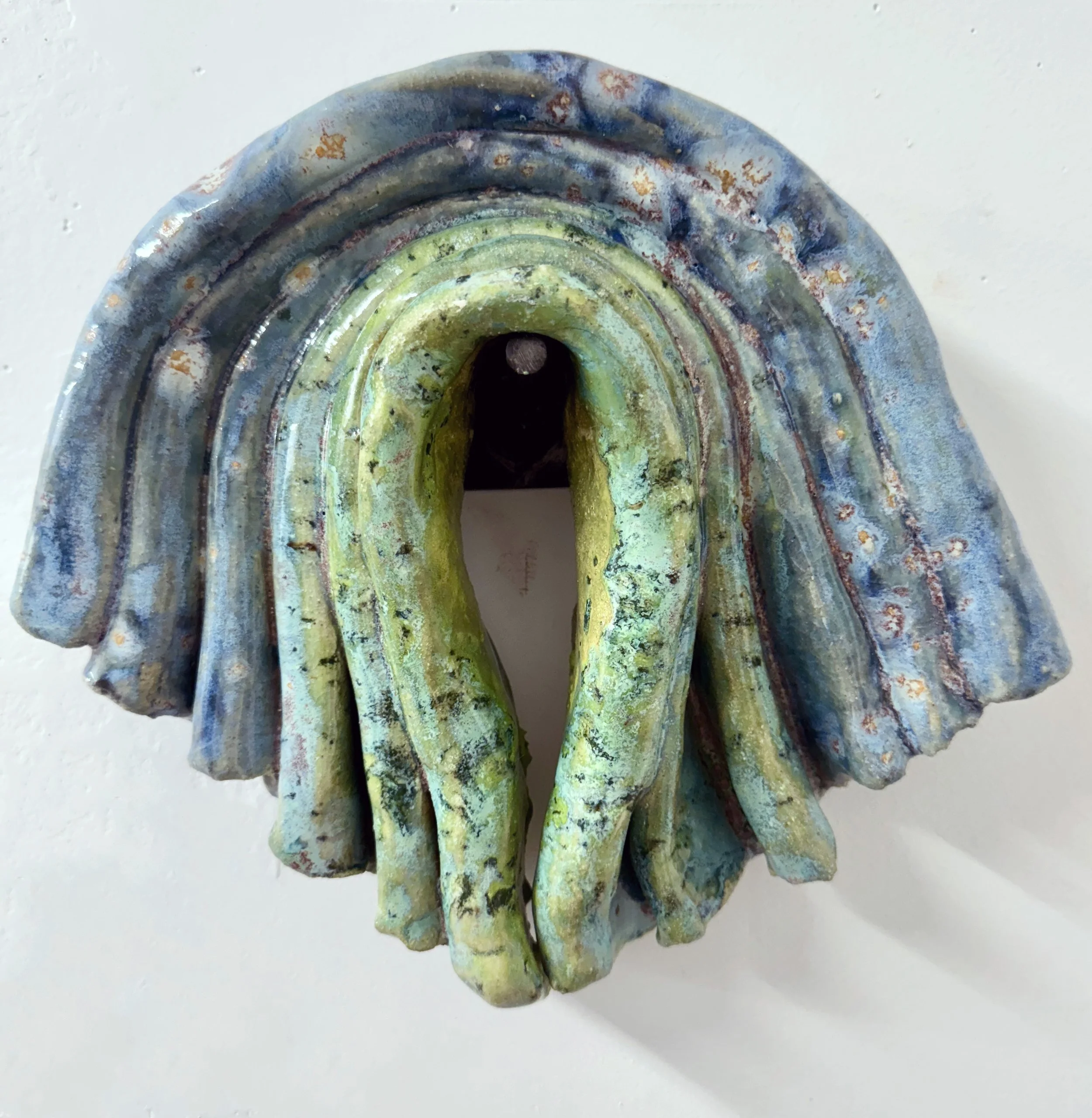 Collapsed (Painting), 2025. Stoneware. 10" x 8 1/2" x 3 1/2"
