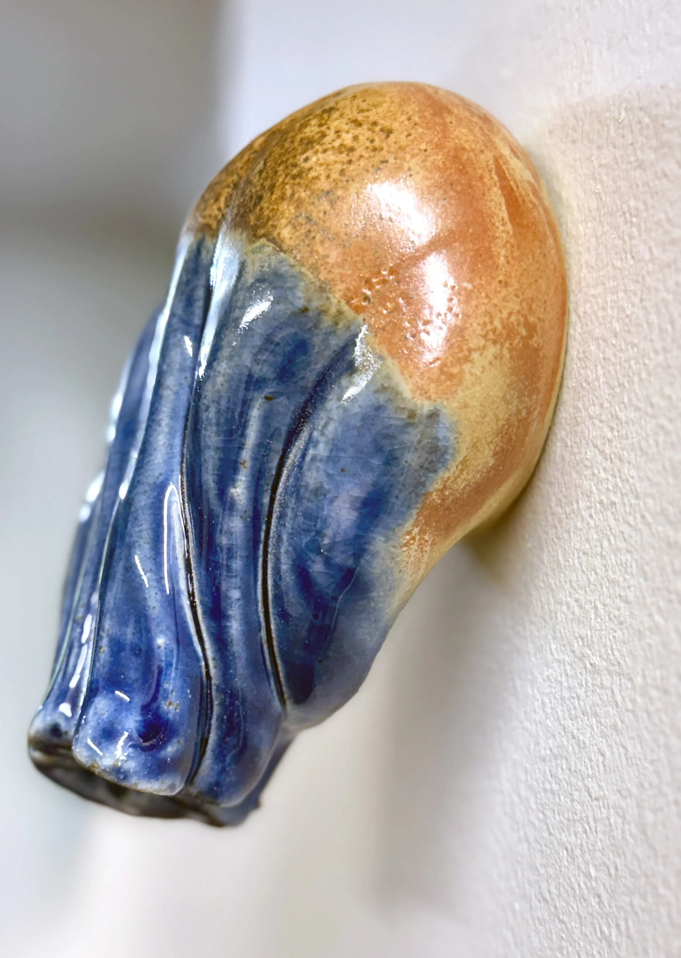 Collapsed Form (SF1 Wall), 2025. Soda-fired Stoneware. 6" tall x 4 1/2" w x 4" deep