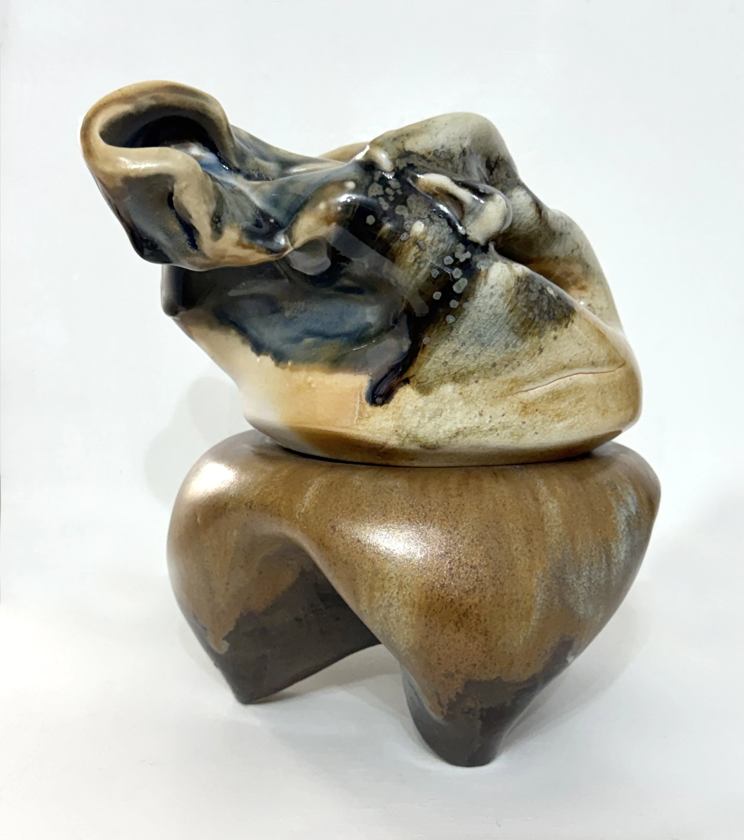 Collapsed (M3 WF), 2025. Stoneware. 9 1/2 x 7 x 9 3/4"