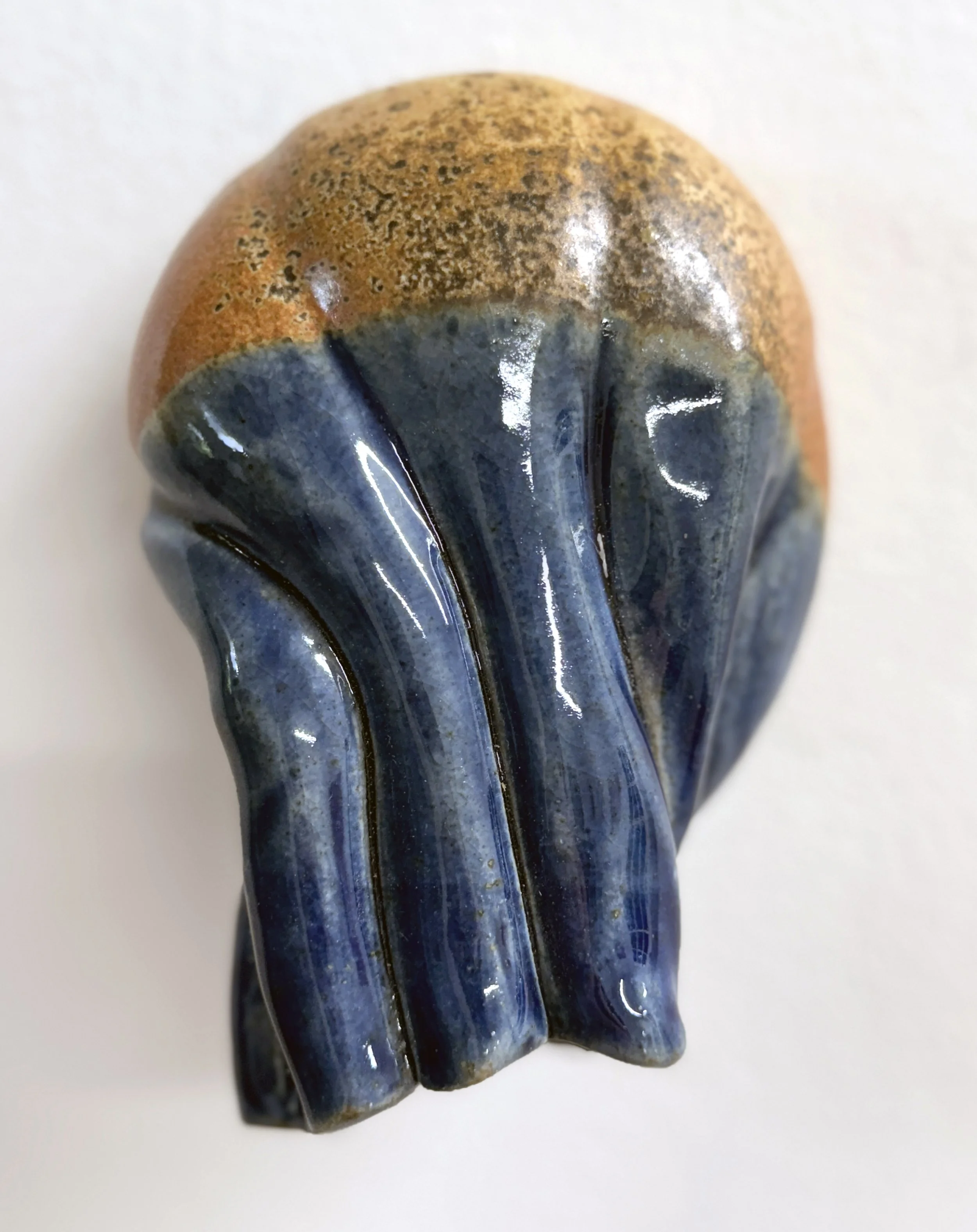 Collapsed Form (Wall SF), 2025. Soda-fired Stoneware. 6" tall x 4 1/2" w x 4" deep.