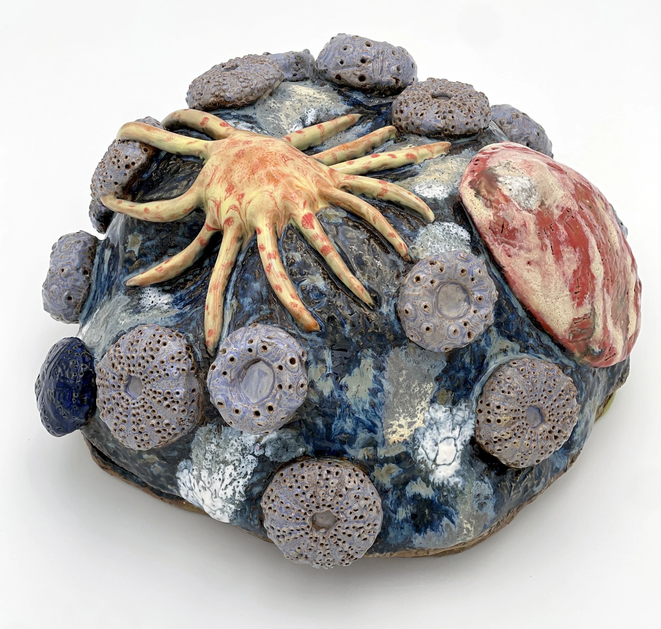 Zombie Urchins, 2023. 12" w x 12" x 8" high. Stoneware.