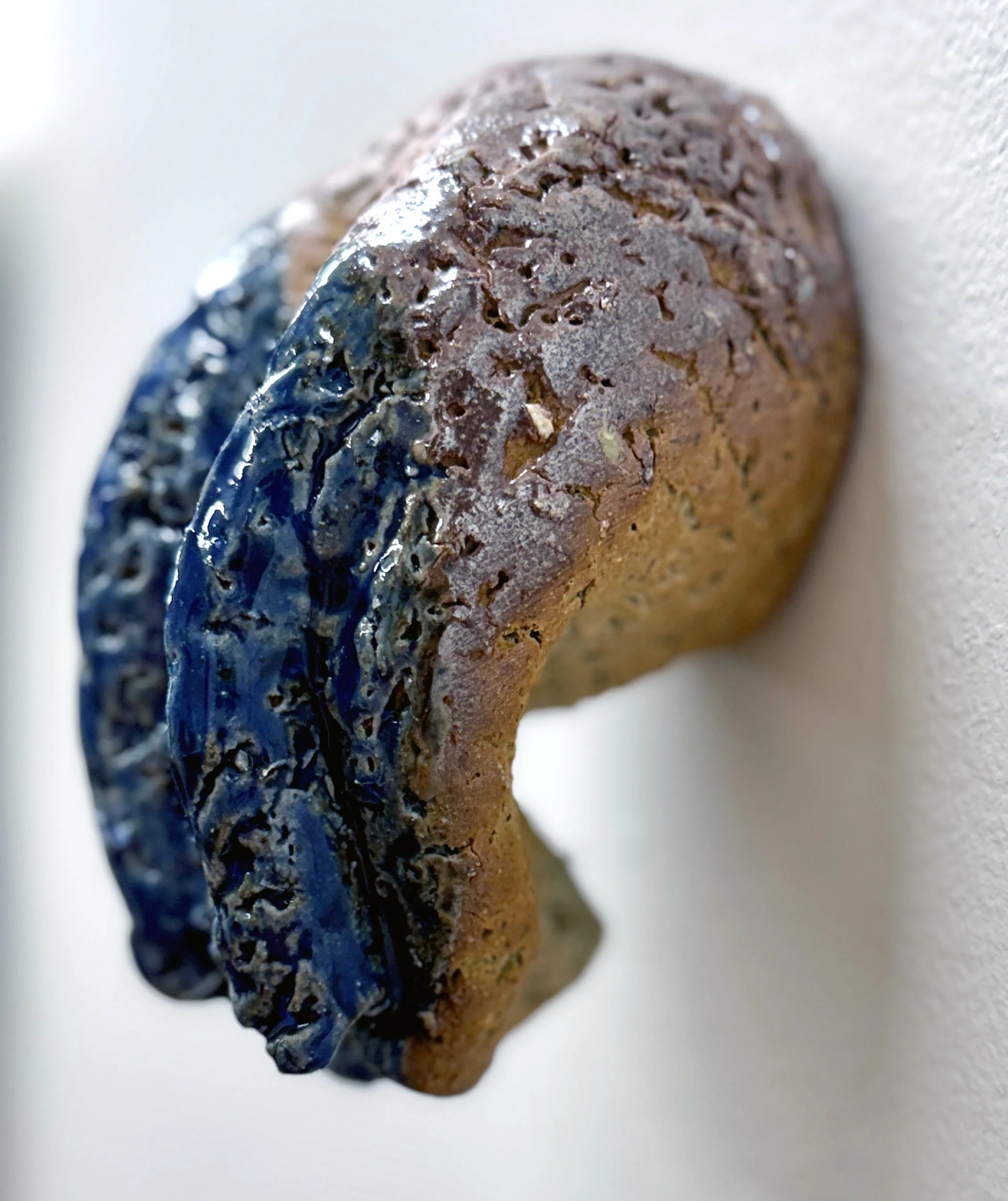 Collapsed Form (Textured Wall SF) 2025. Soda-fired stoneware. 5" tall x 3 1/2 " w x 3 1/2" depth