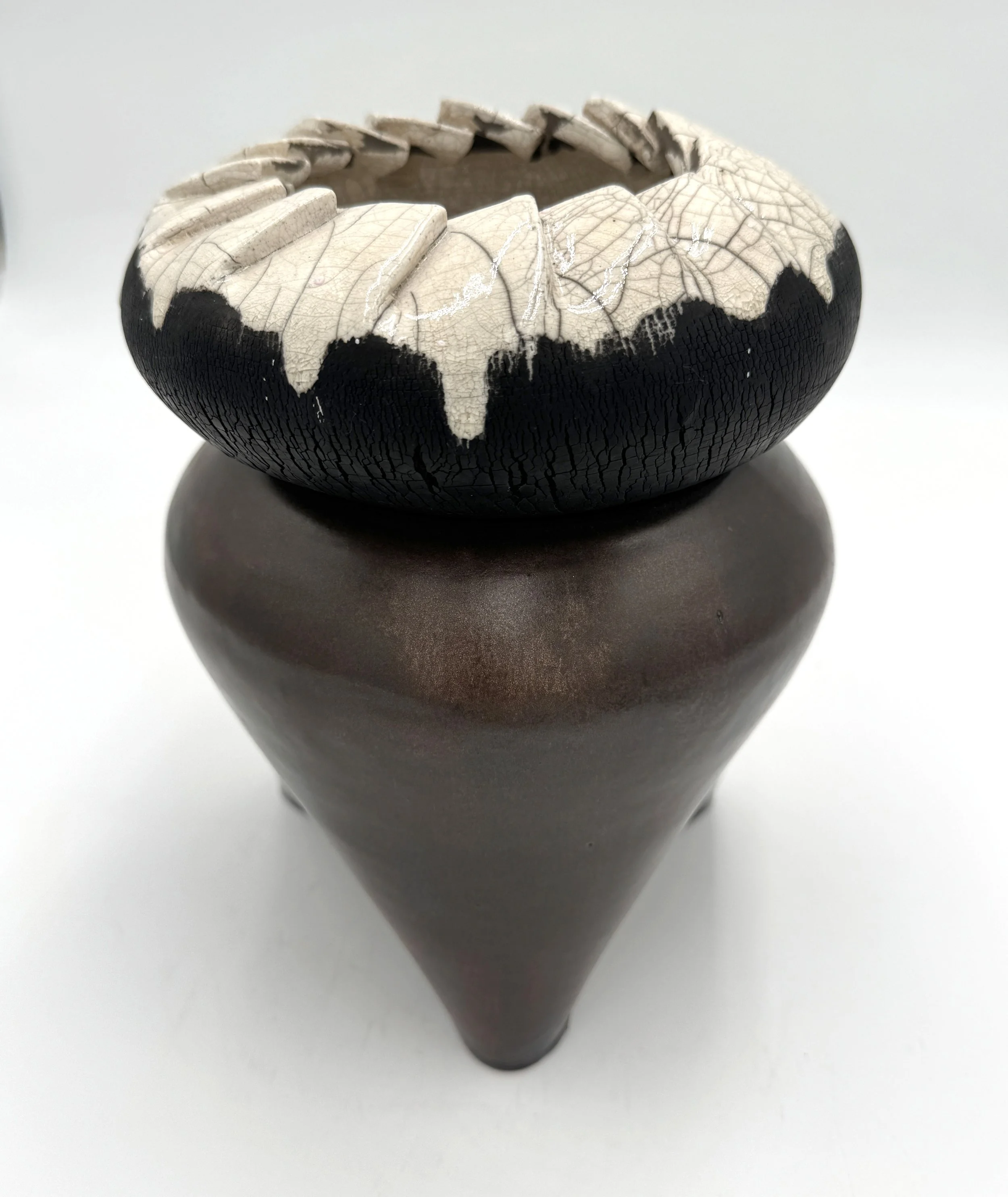 Collapsed (F1 RK), 2025. Stoneware. 7 1/2 x 9 x 8"