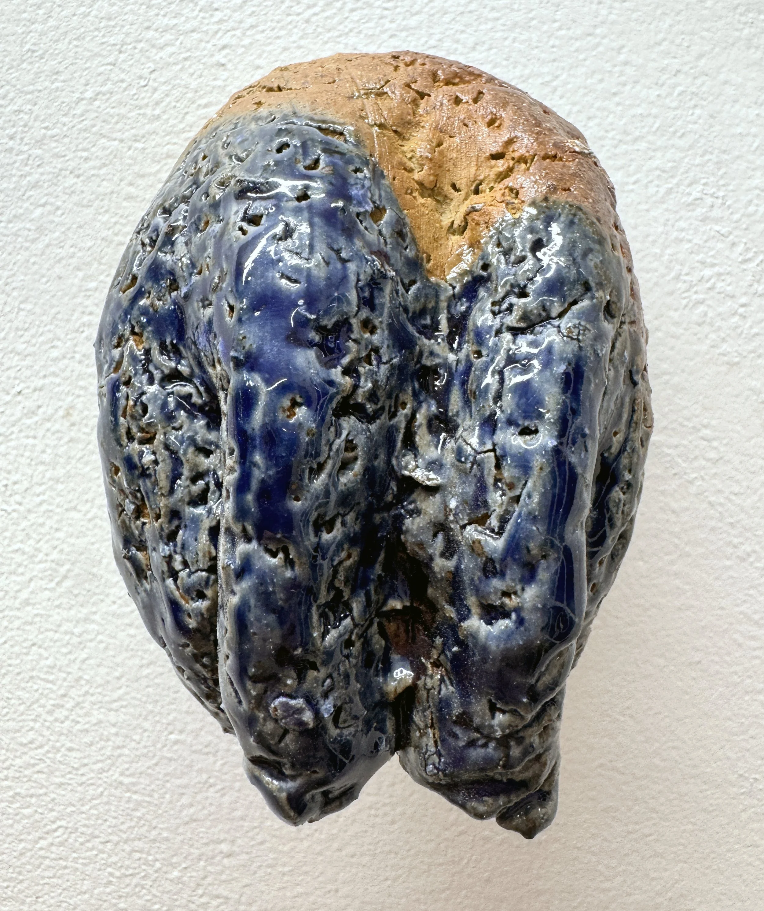 Collapsed Form (Textured Wall SF) 2025. Soda-fired stoneware. 5" tall x 3 1/2 " w x 3 1/2" depth