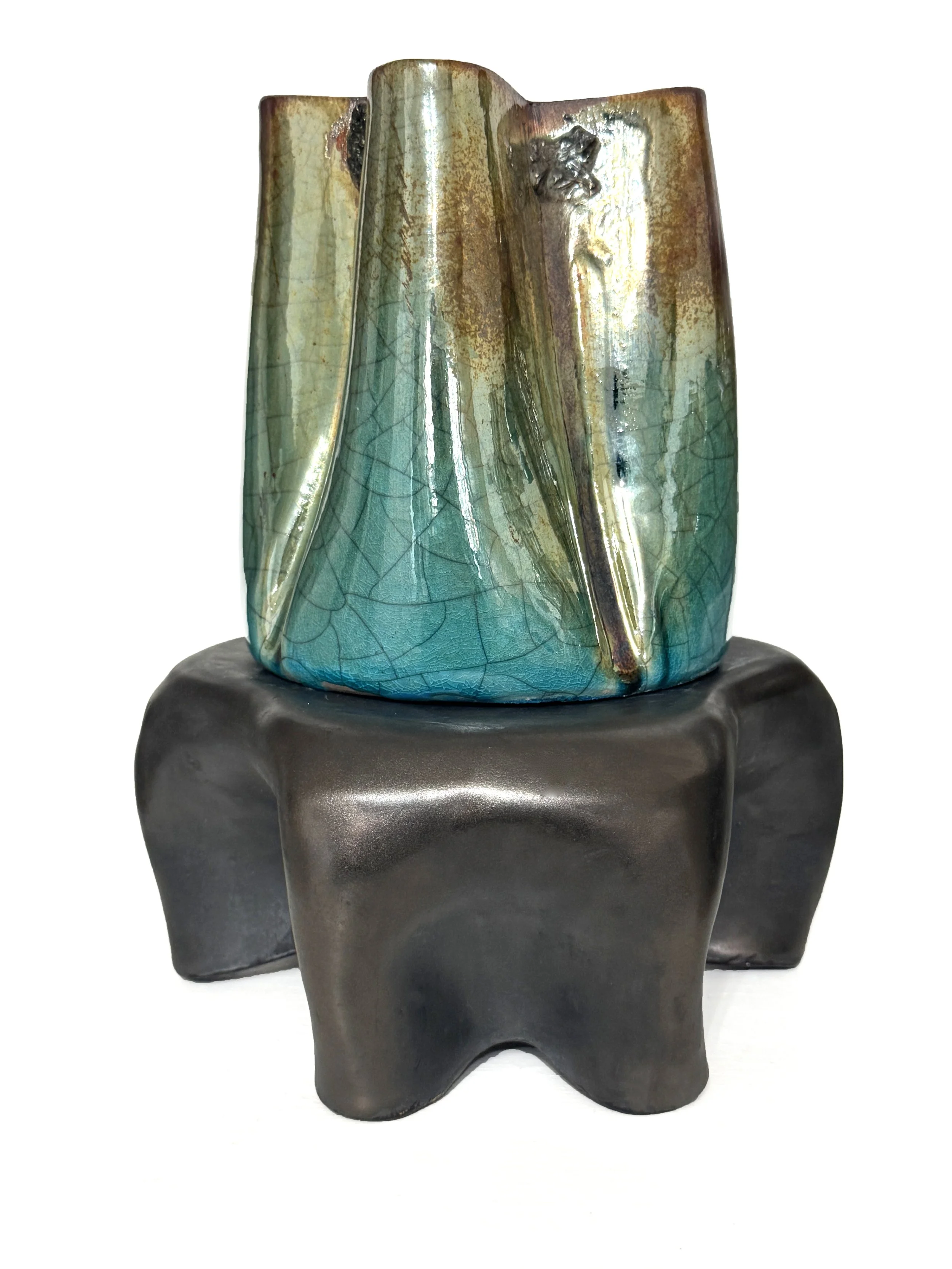 Collapsed (P3 RK), 2025. Stoneware. 7 1/2 x 9 x 7"