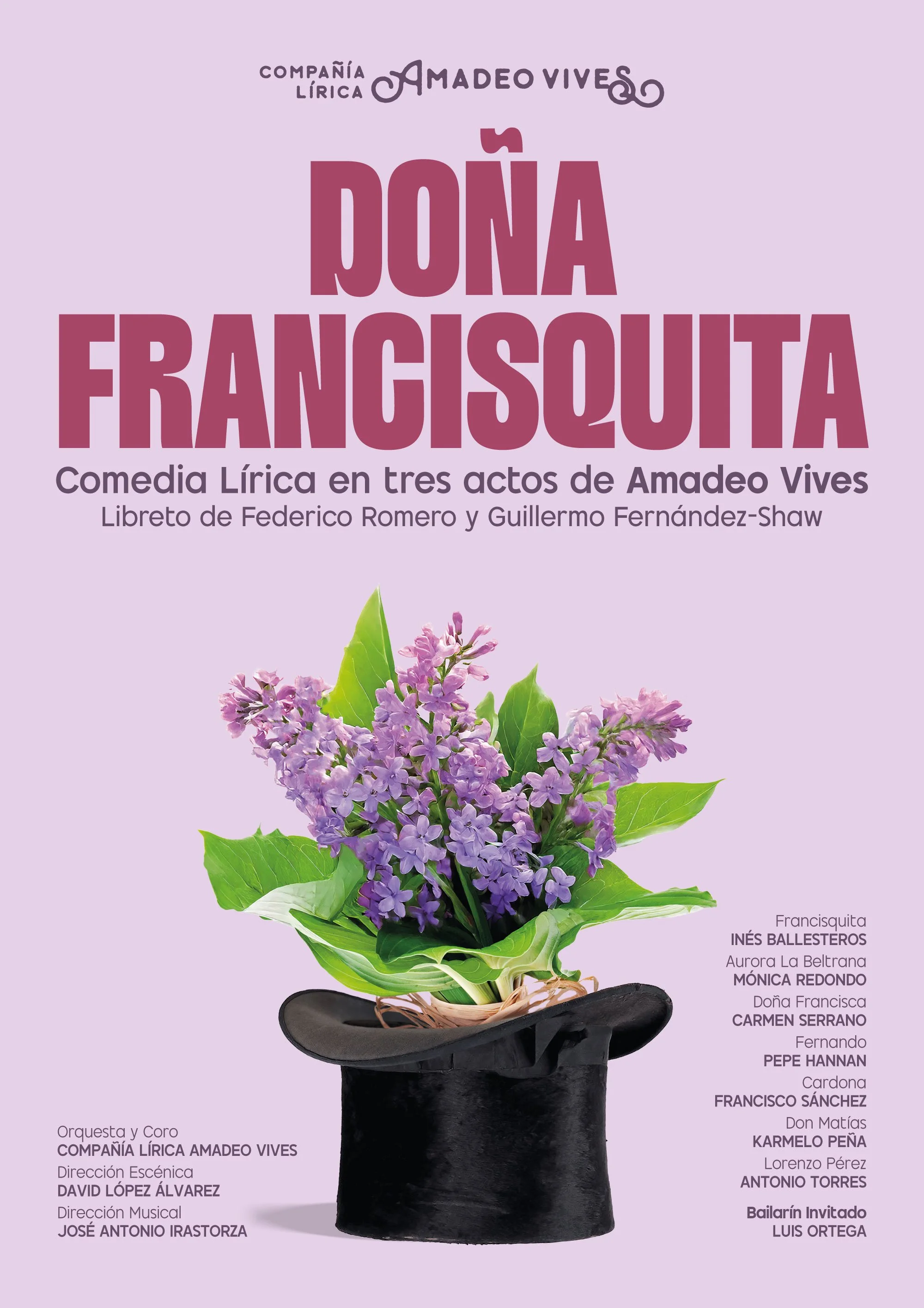 Cartel de la zarzuela Doña Francisquita de la Compañía Lírica Amadeo Vives