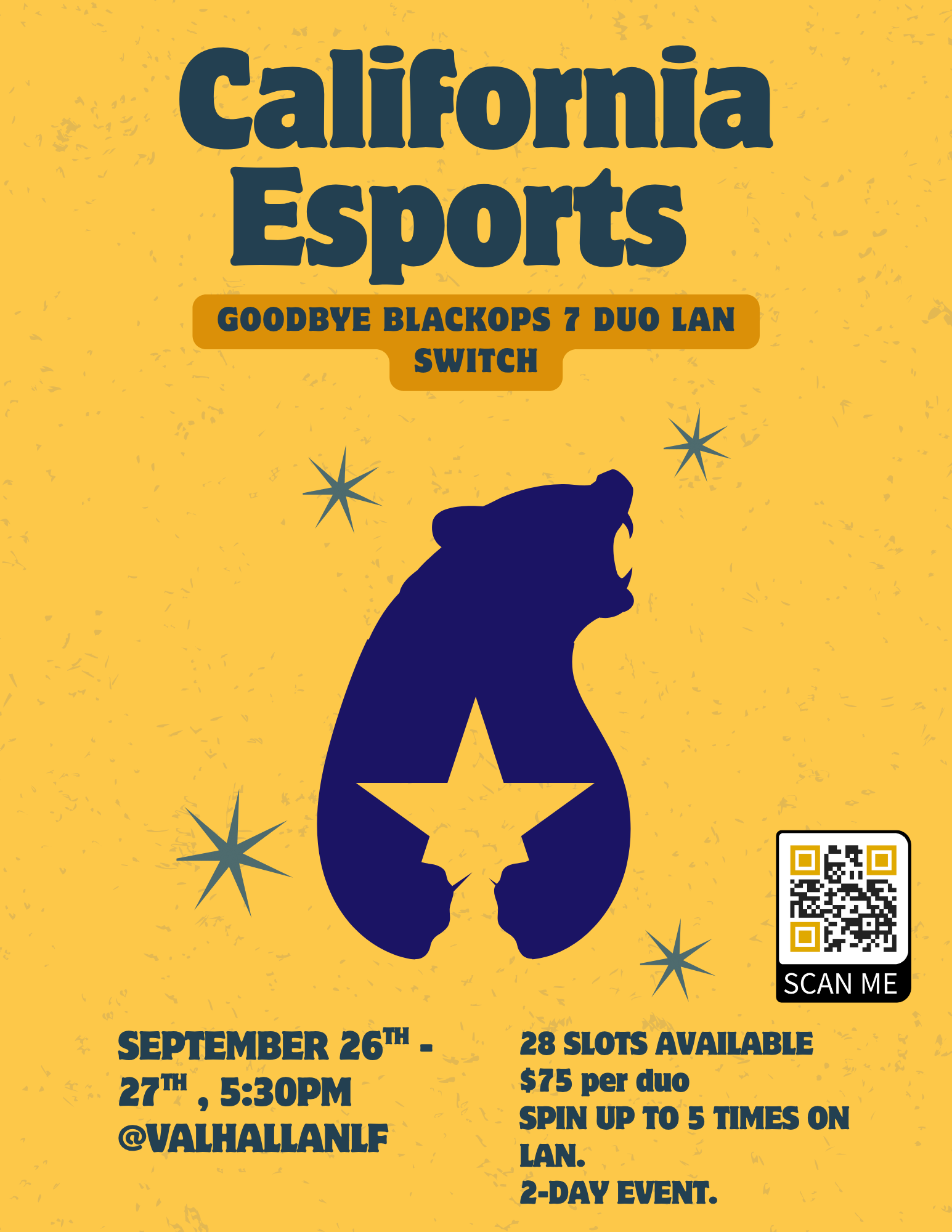 California Esports 4v4 Call of Duty Blackops 7 DUO-Switch 2-Day LAN