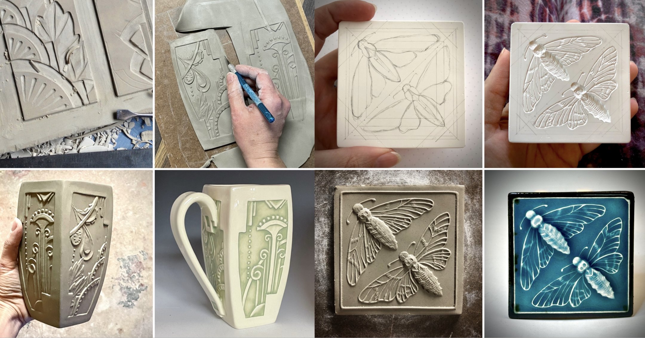 Christina Orthwein Handbuilding Workshops: Tile Design & Mug Making