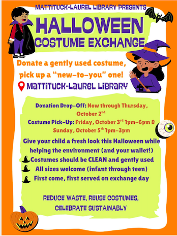 Mattituck-Laurel Library Halloween Costume Exchange - DROP OFF