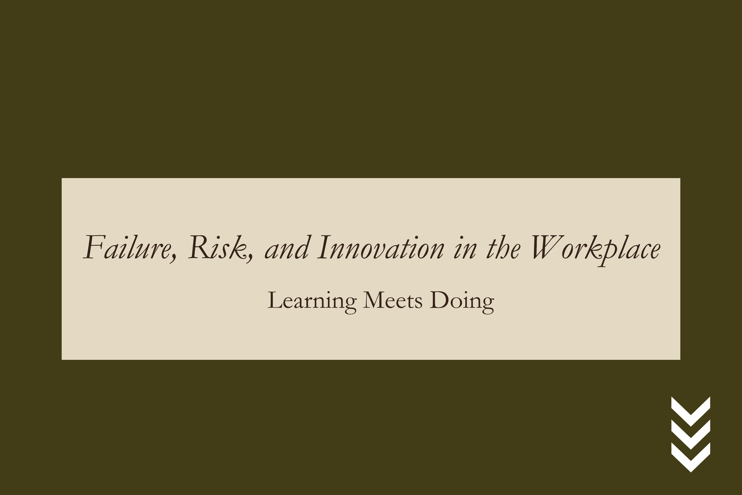 Failure, Risk, and Innovation in the Workplace: Learning Meets Doing