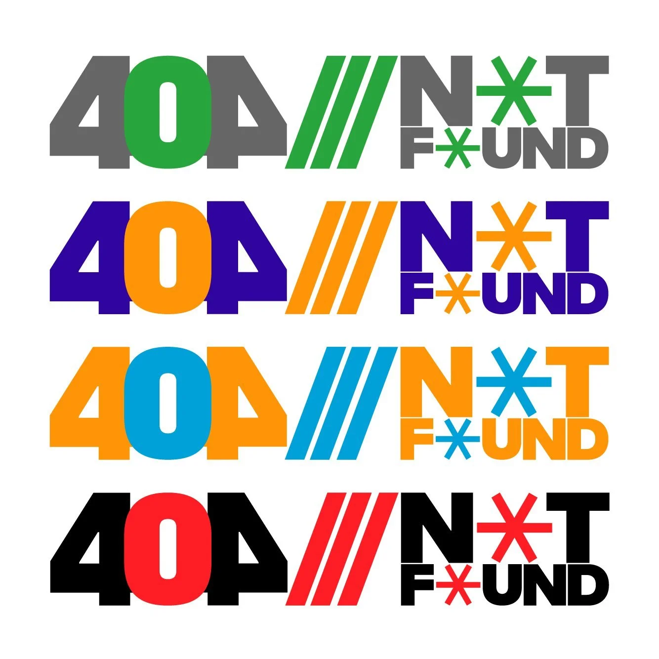 404 Not Found typography design by Rieley Finn exploring digital disconnection and signal overload through bold graphic layouts