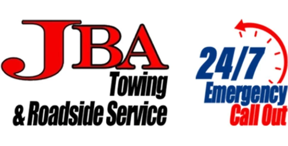JBA Towing and Roadside Service logo representing emergency towing and roadside assistance branding by Rieley Finn