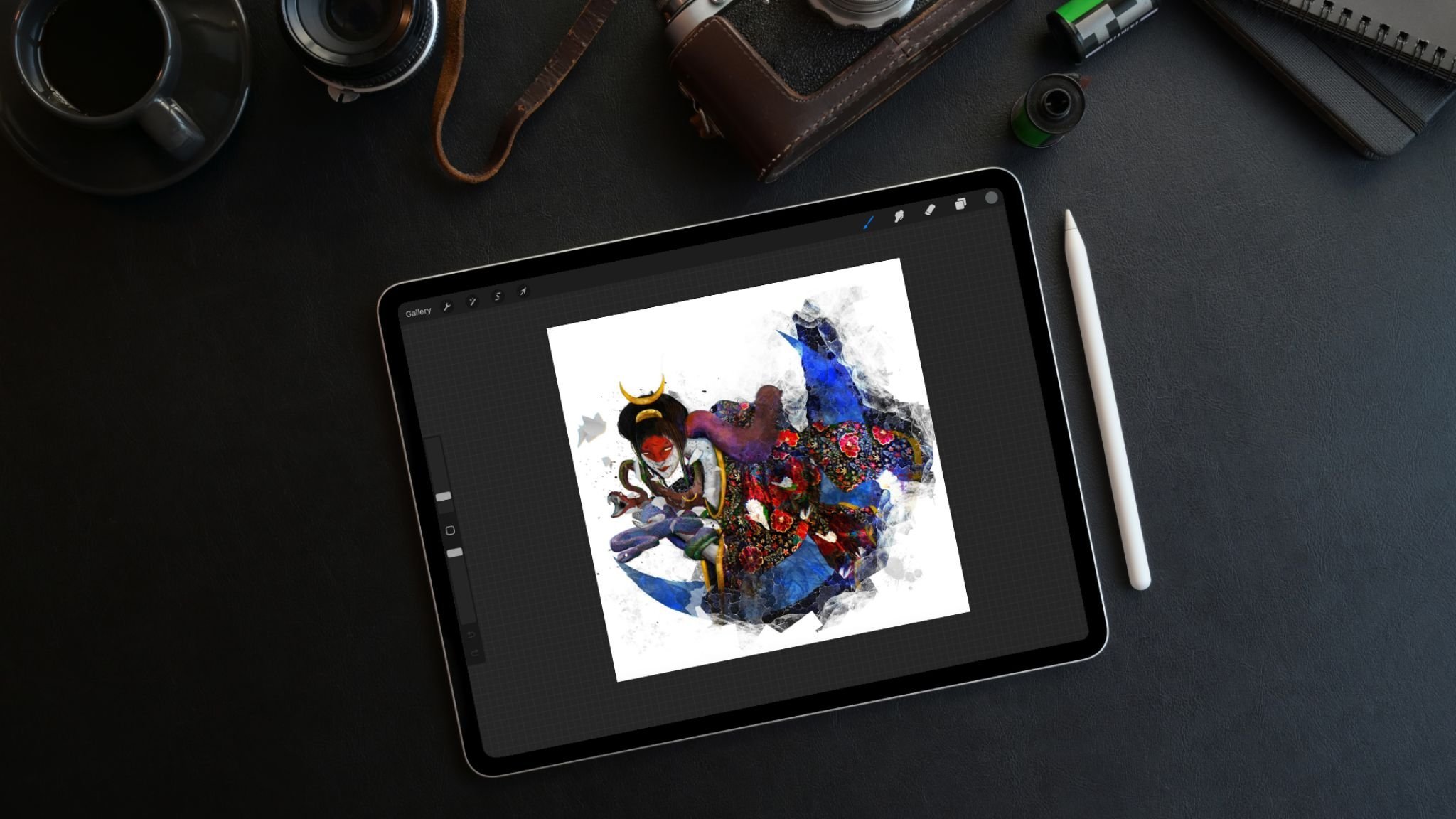 Digital illustration artwork displayed on tablet created by Rieley Finn