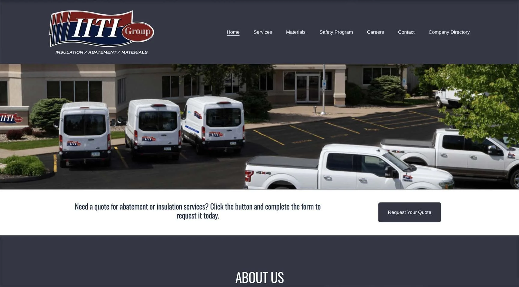 IITI Group website design for insulation, abatement, and materials services