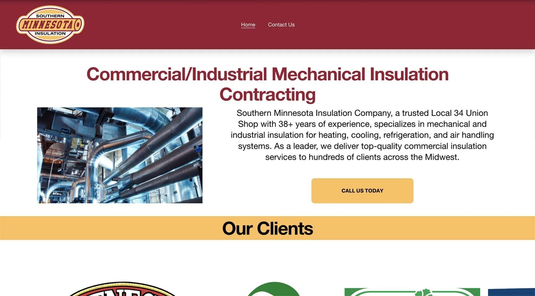 Southern Minnesota Insulation company logo design for mechanical insulation contractor