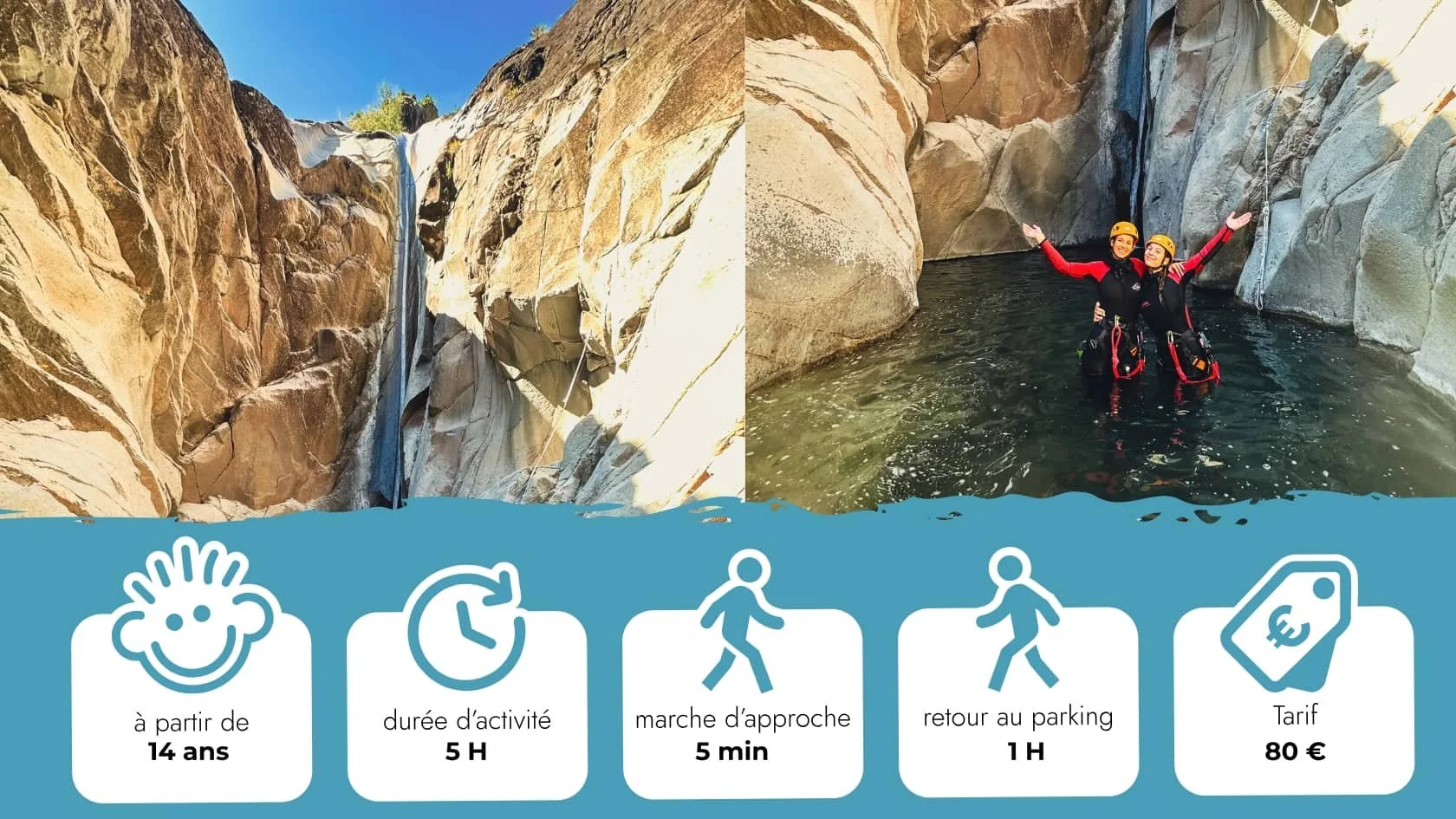 Cascade de Fleurs Jaunes, Canyoning à Cilaos