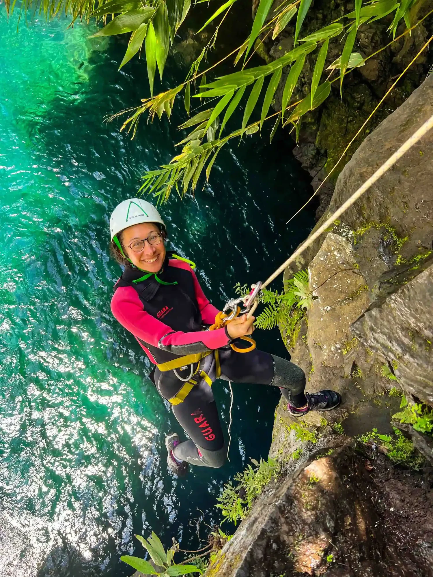 Canyoning Langevin Grand Galet — groupe avec le guide