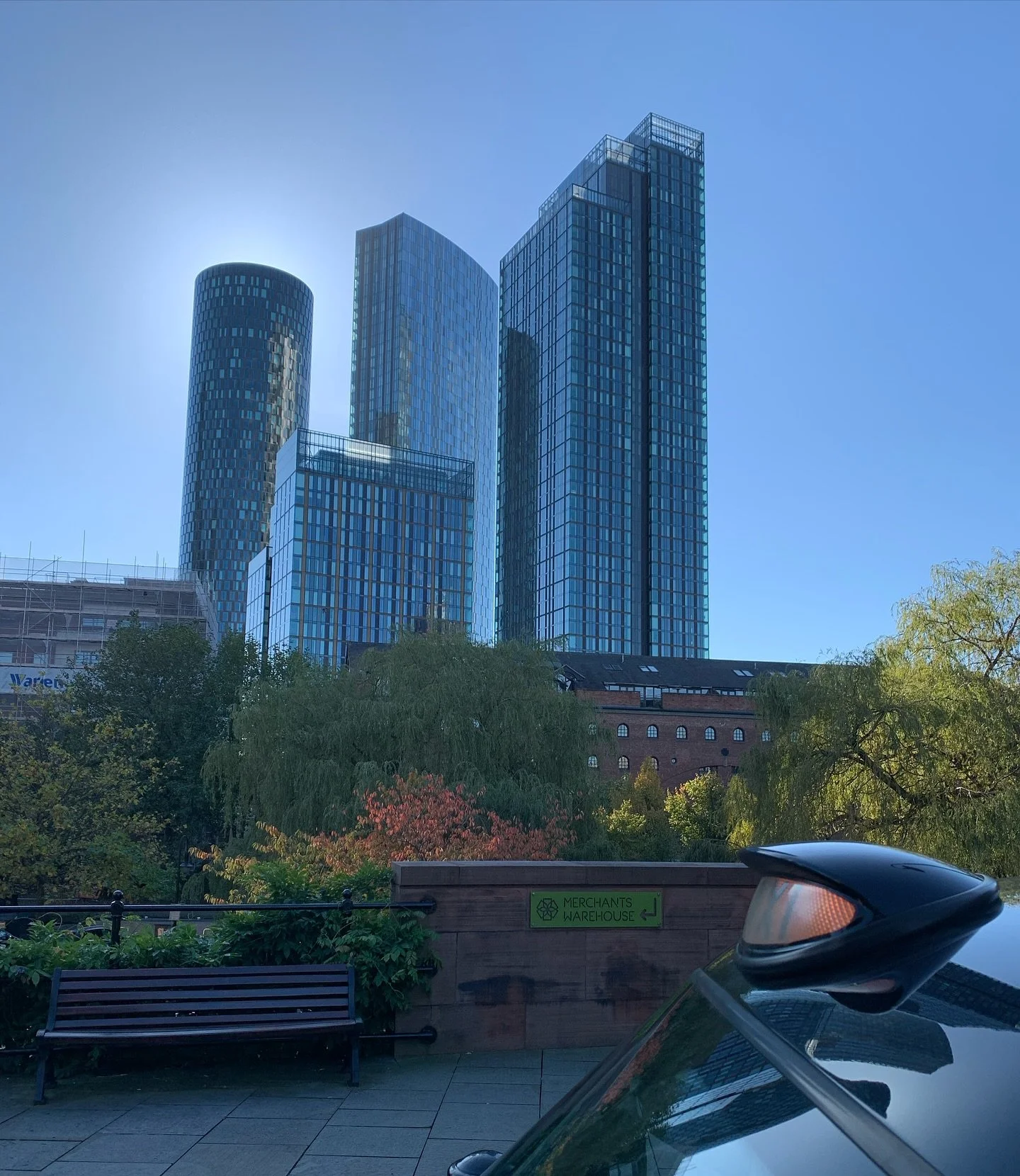 Welcome to Manc - hattan. A lovely day for it. I couldn&rsquo;t resist this shot today on my &ldquo;soon to be famous &ldquo; Miles With Mike Manchester Taxi Tour. Some great tips and advice was given today to enhance future tours. Many thanks to @ma
