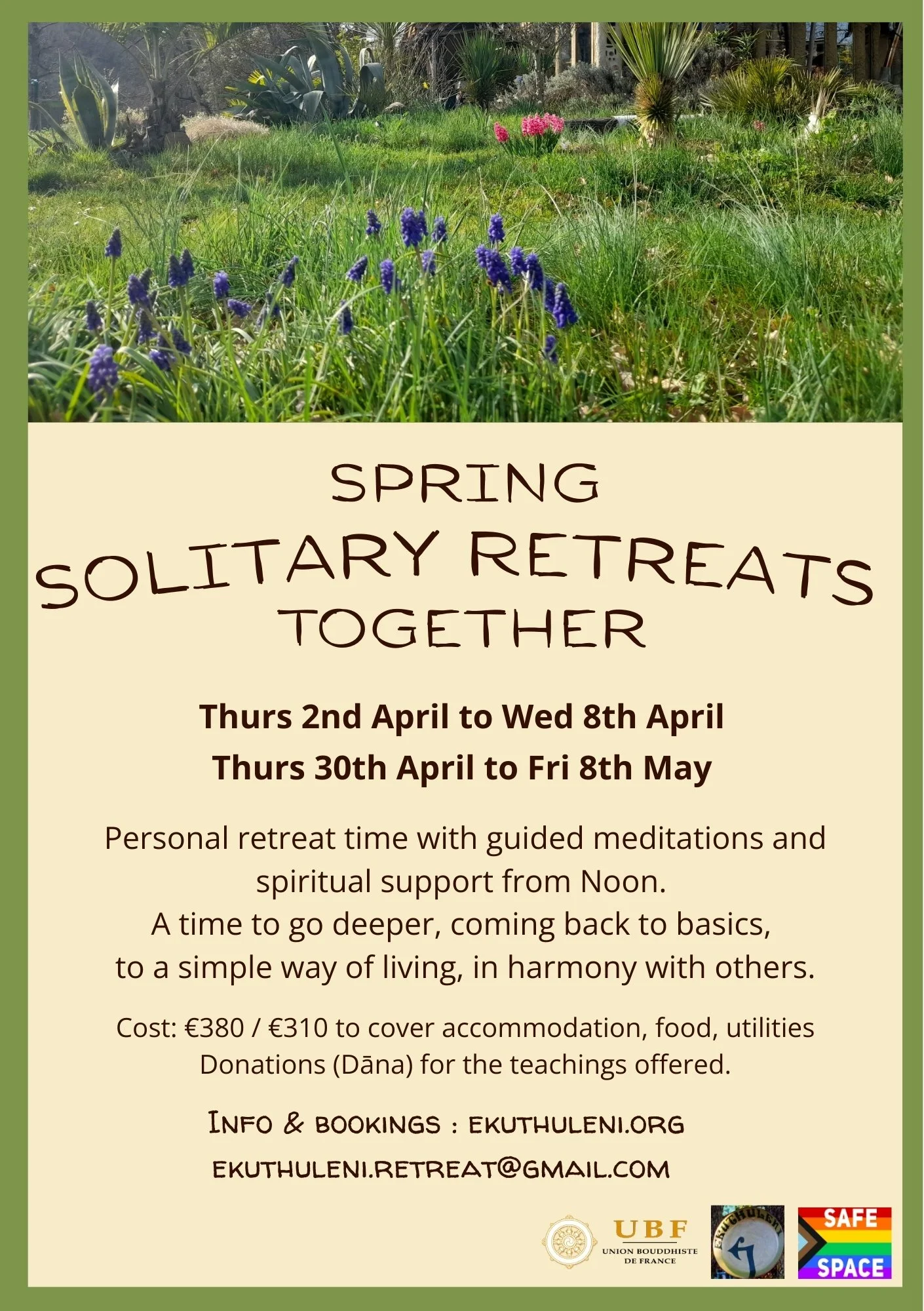 Les prochaines Retraites / Next Retreats at Ekuthuleni