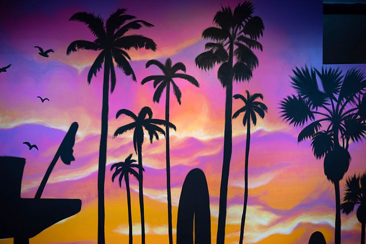 Small section View from above of the Kulani Kinis 30m Headquarters Mural