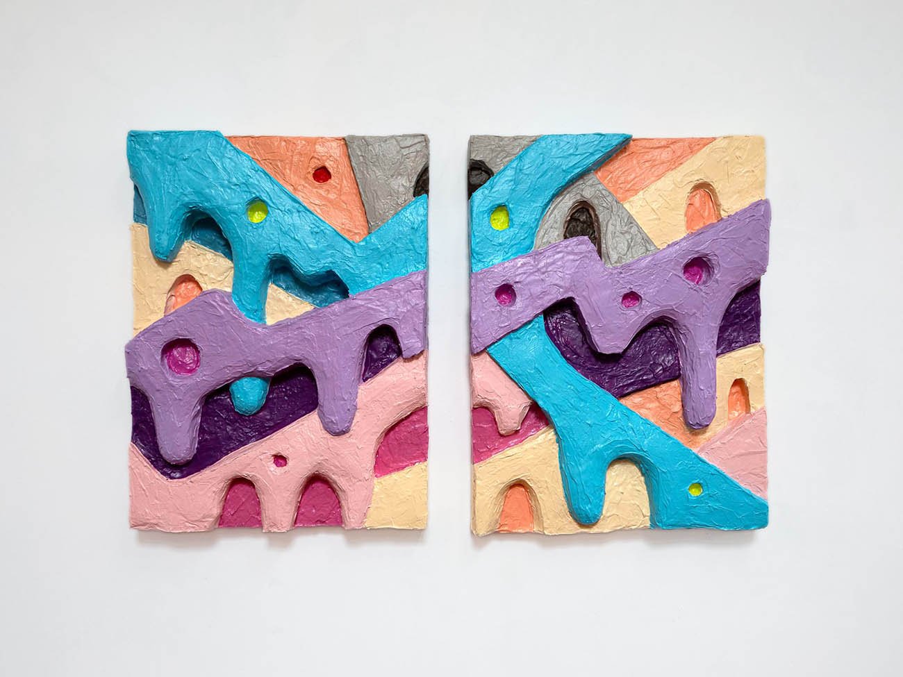 Melting Large Diptych (Double) 3D Canvas Painting