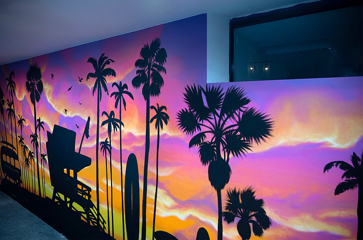 Looking towards the left side from above of the Kulani Kinis 30m Headquarters Mural