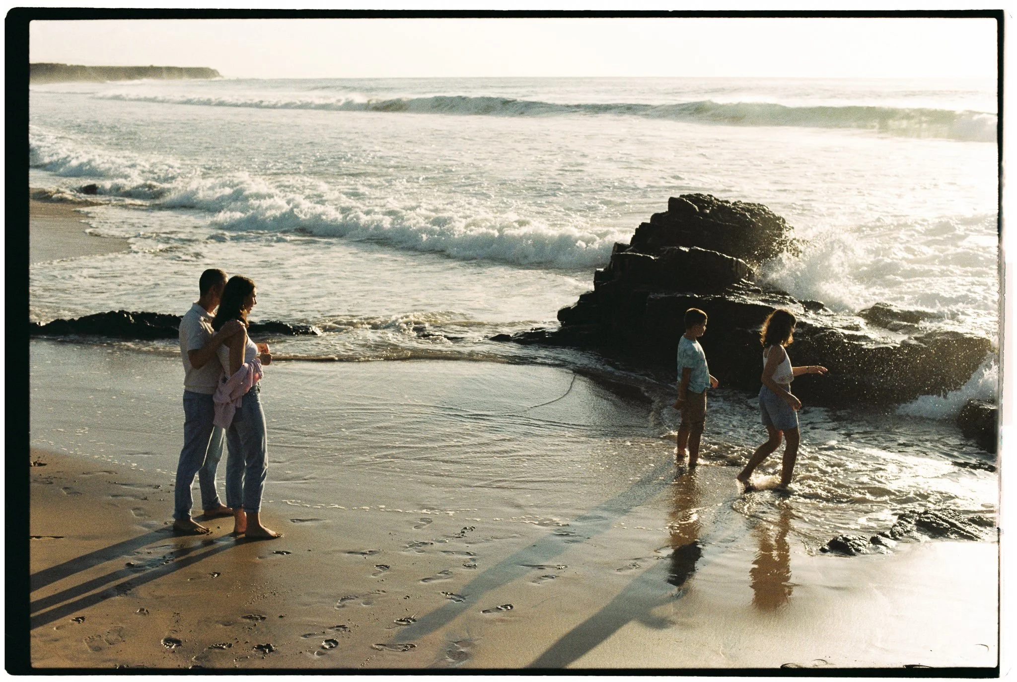 Natural family portrait photographed outdoors in Tenerife