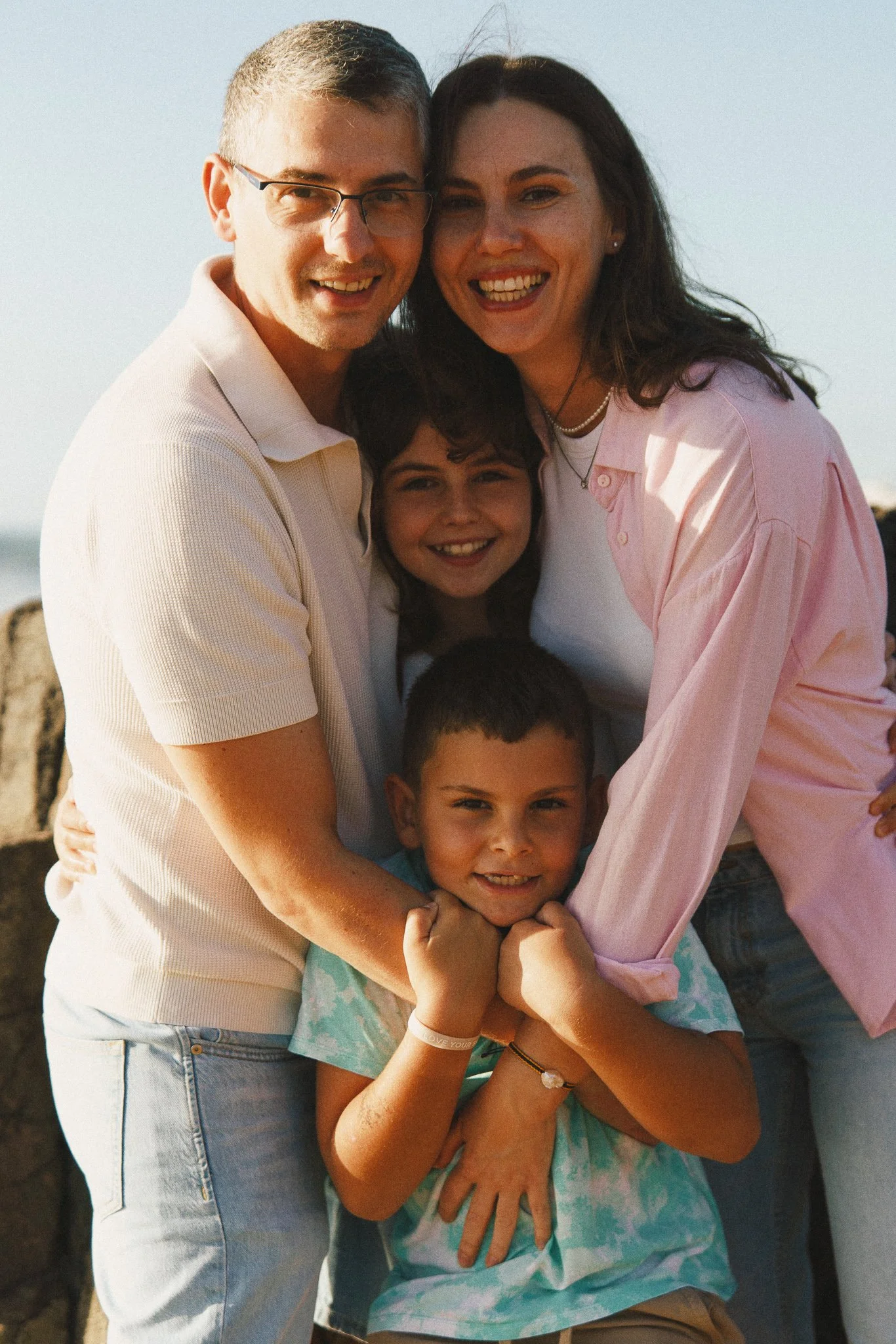 Family portrait photographed in natural light in Tenerife