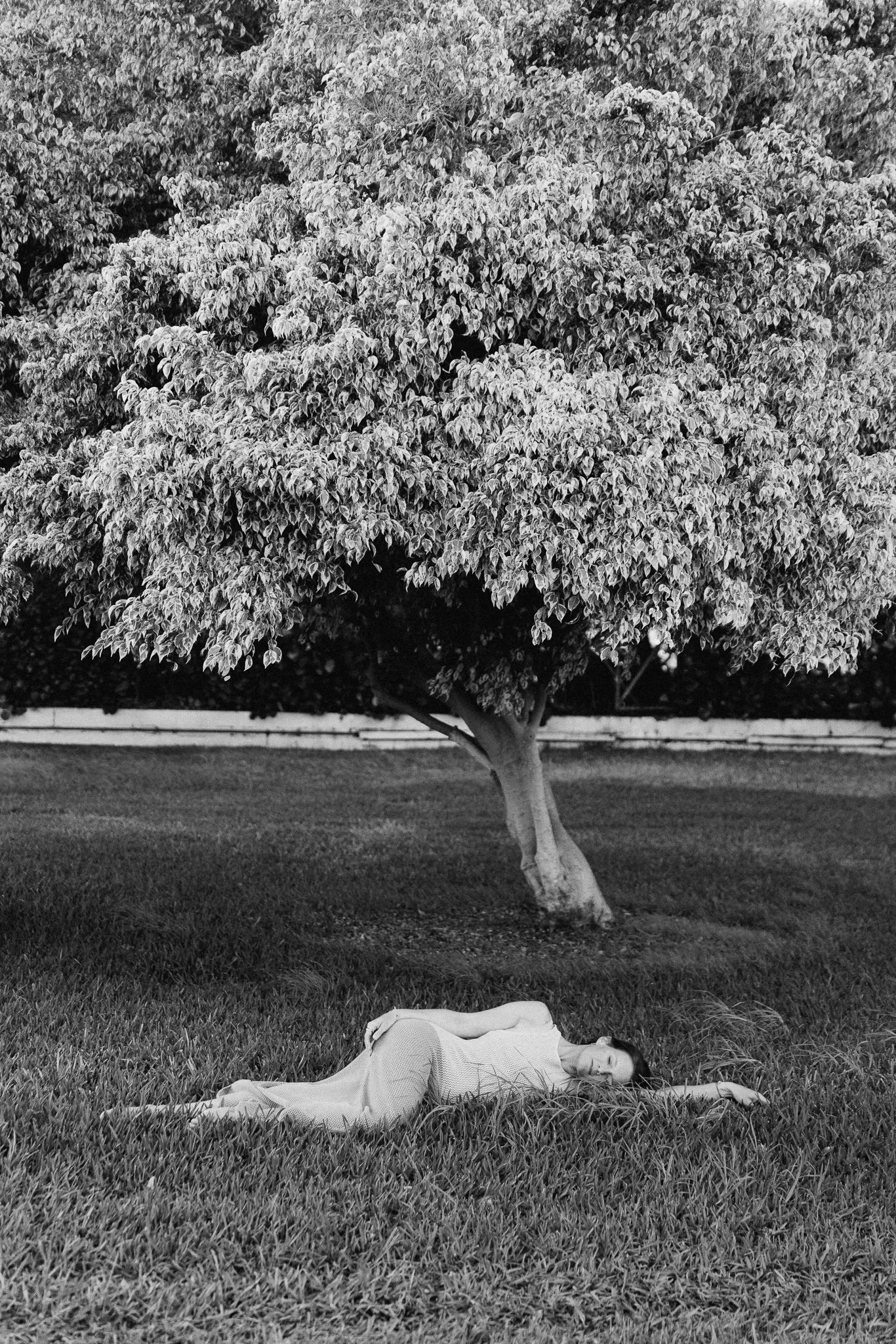 Calm portrait of a woman photographed on film in Tenerife