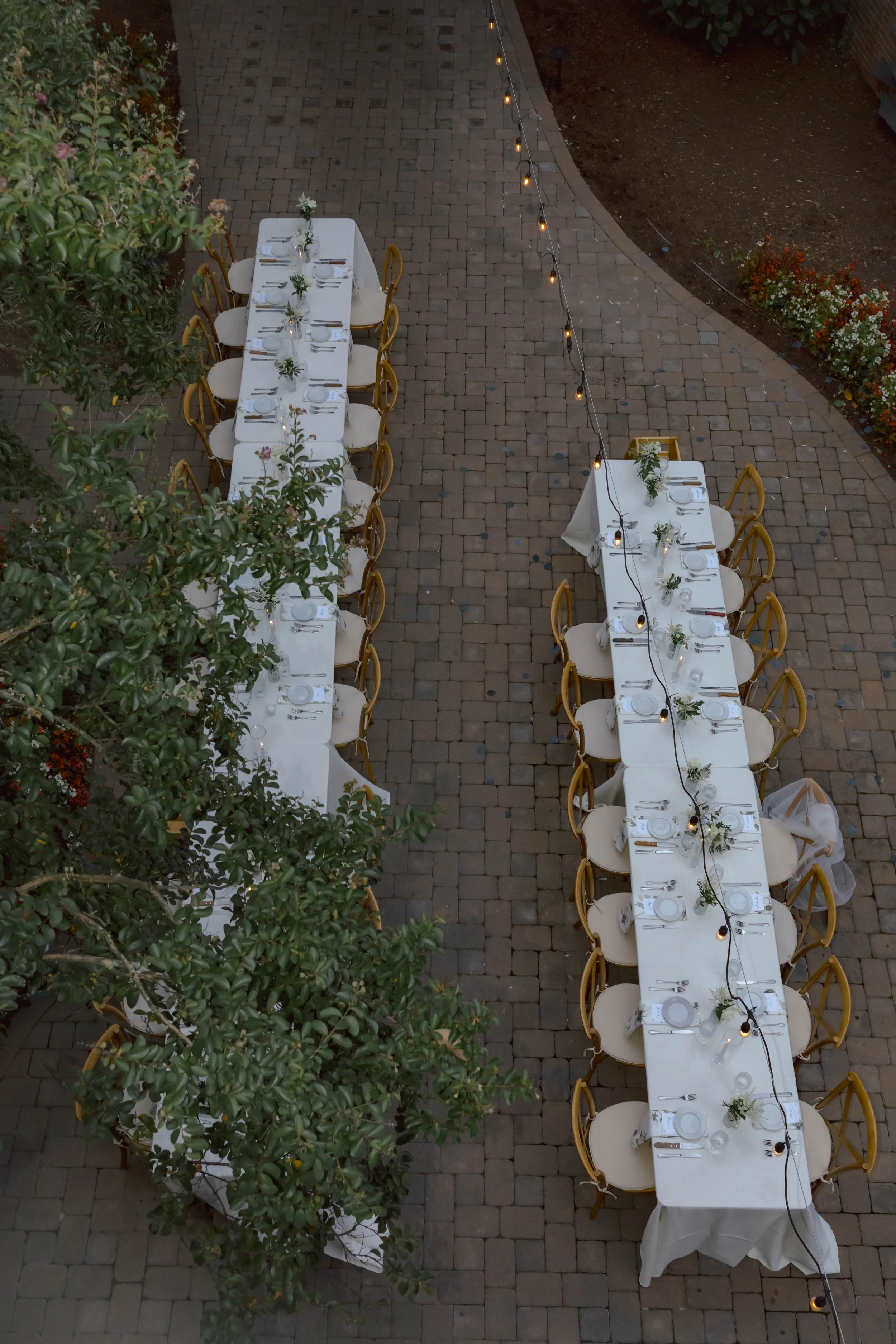 Outdoor Private Catering Event Under Lights