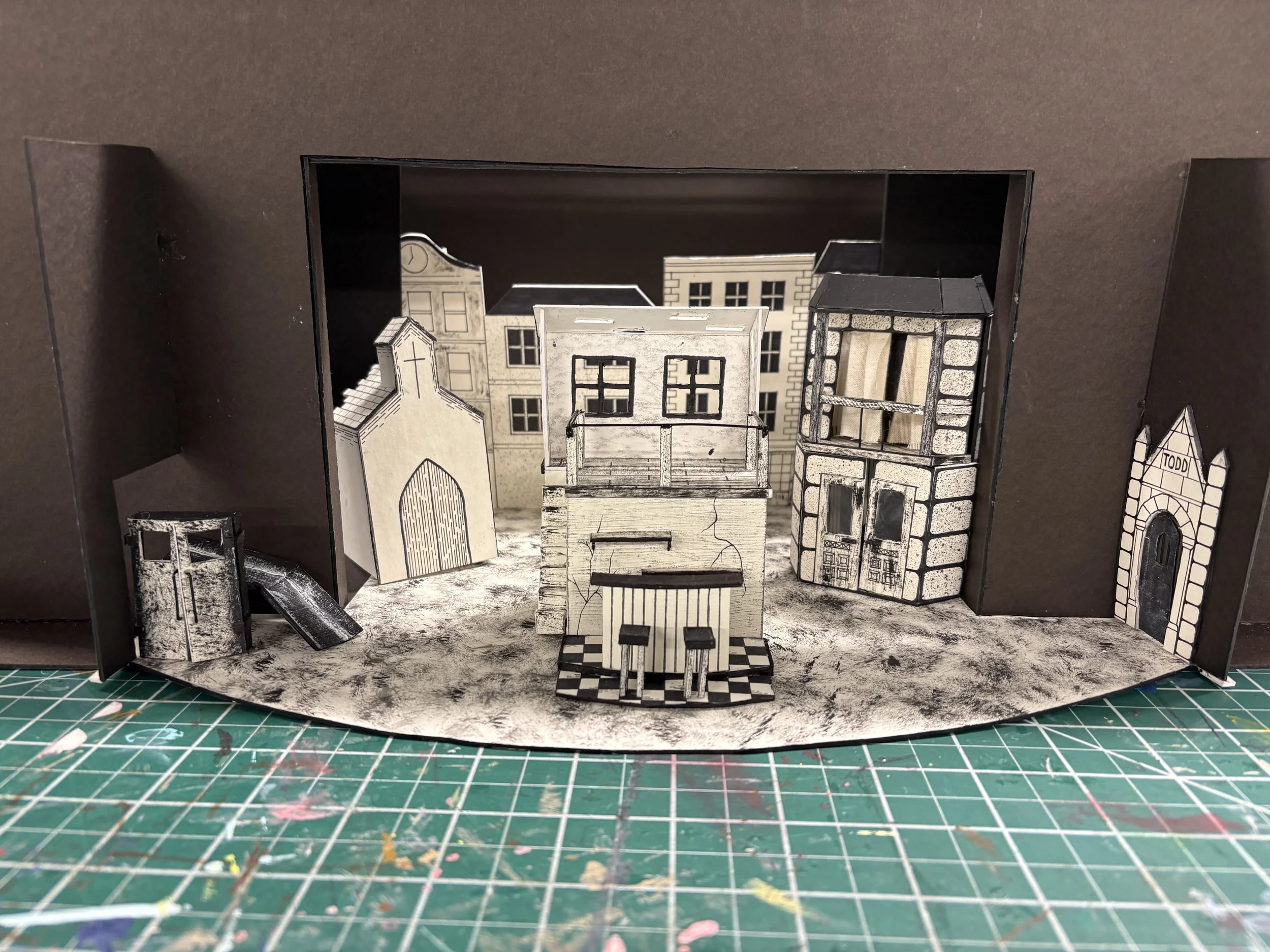 "Sweeney Todd" Lovett's Pies Interior Set Model (0'-1/4" = 1'-0")