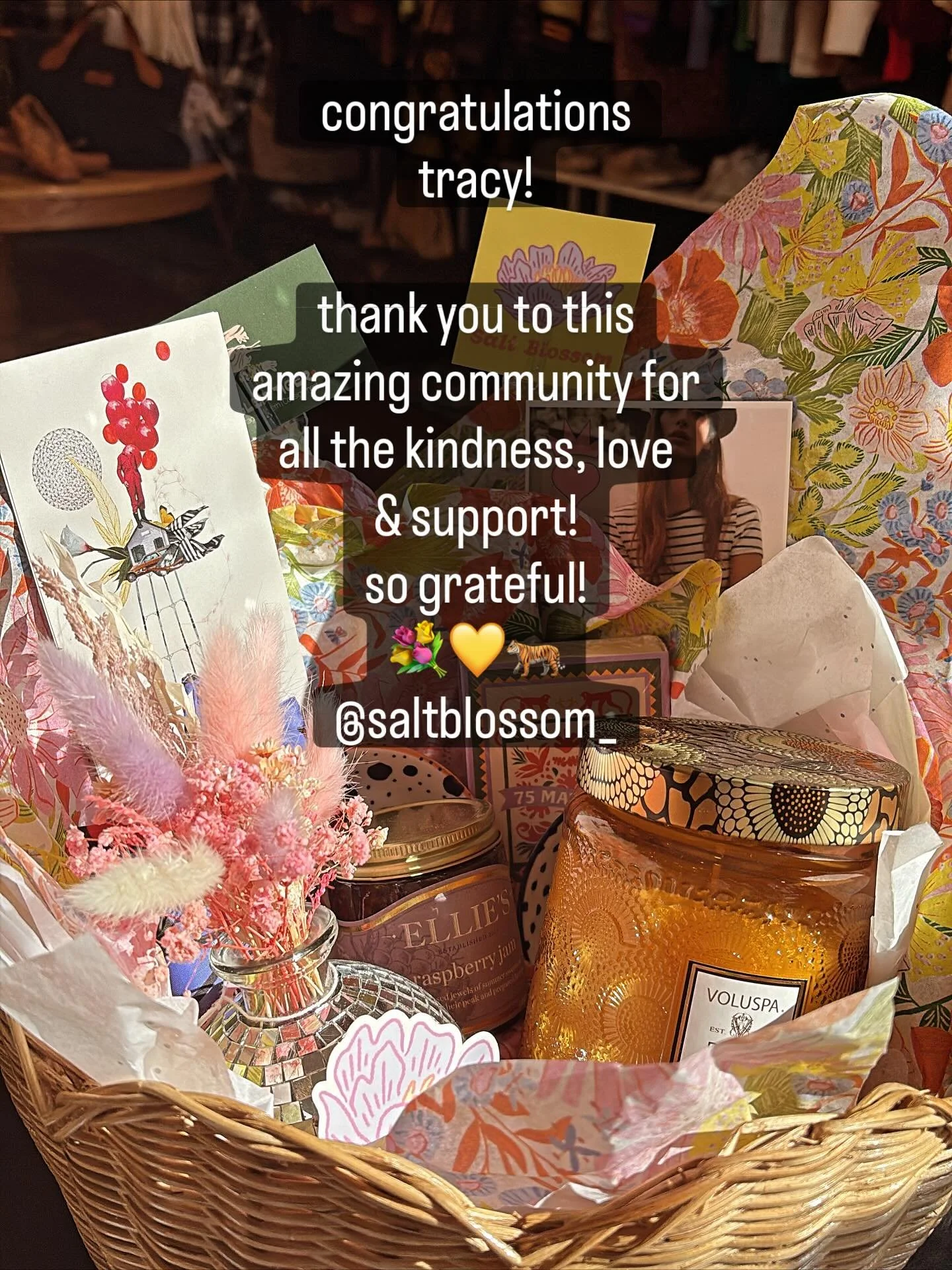 what a day!! sarah and i are so grateful for all the kindness, freedom, love and support this community has shown us.  we&rsquo;re just getting started! 💐💛🐅 @saltblossom_