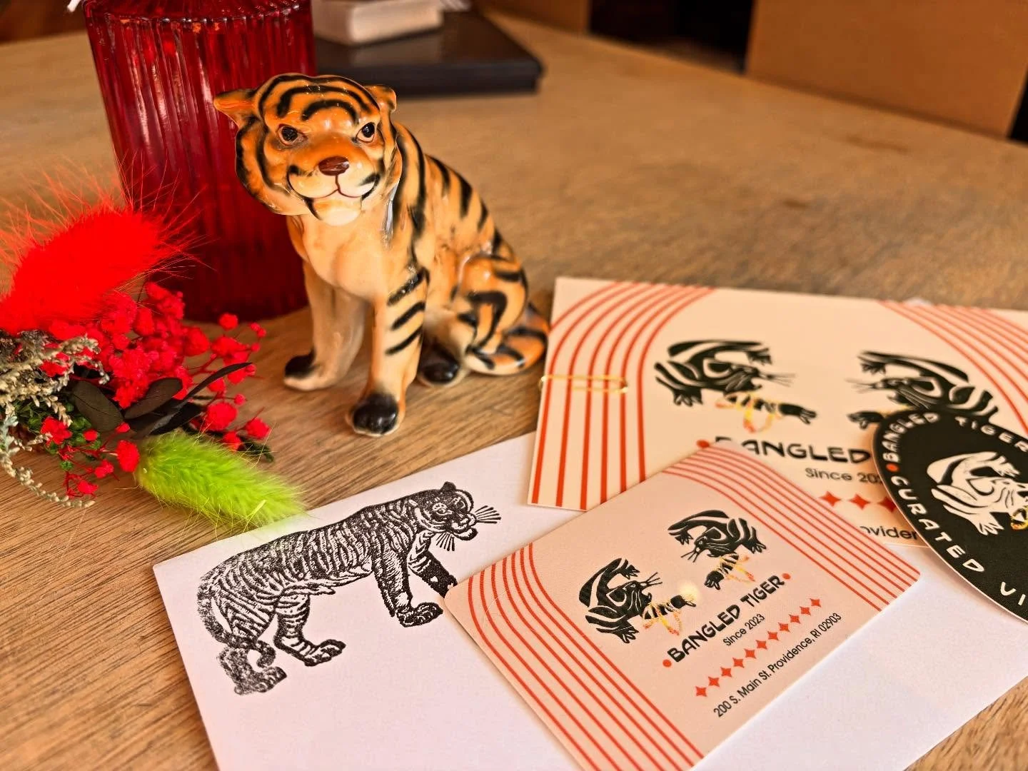 ✨gift cards heading out in today&rsquo;s mail✨ 
always a handwritten note &amp; sticker enclosed 
✨💛🐅
give us a call, text, dm or better yet, come in