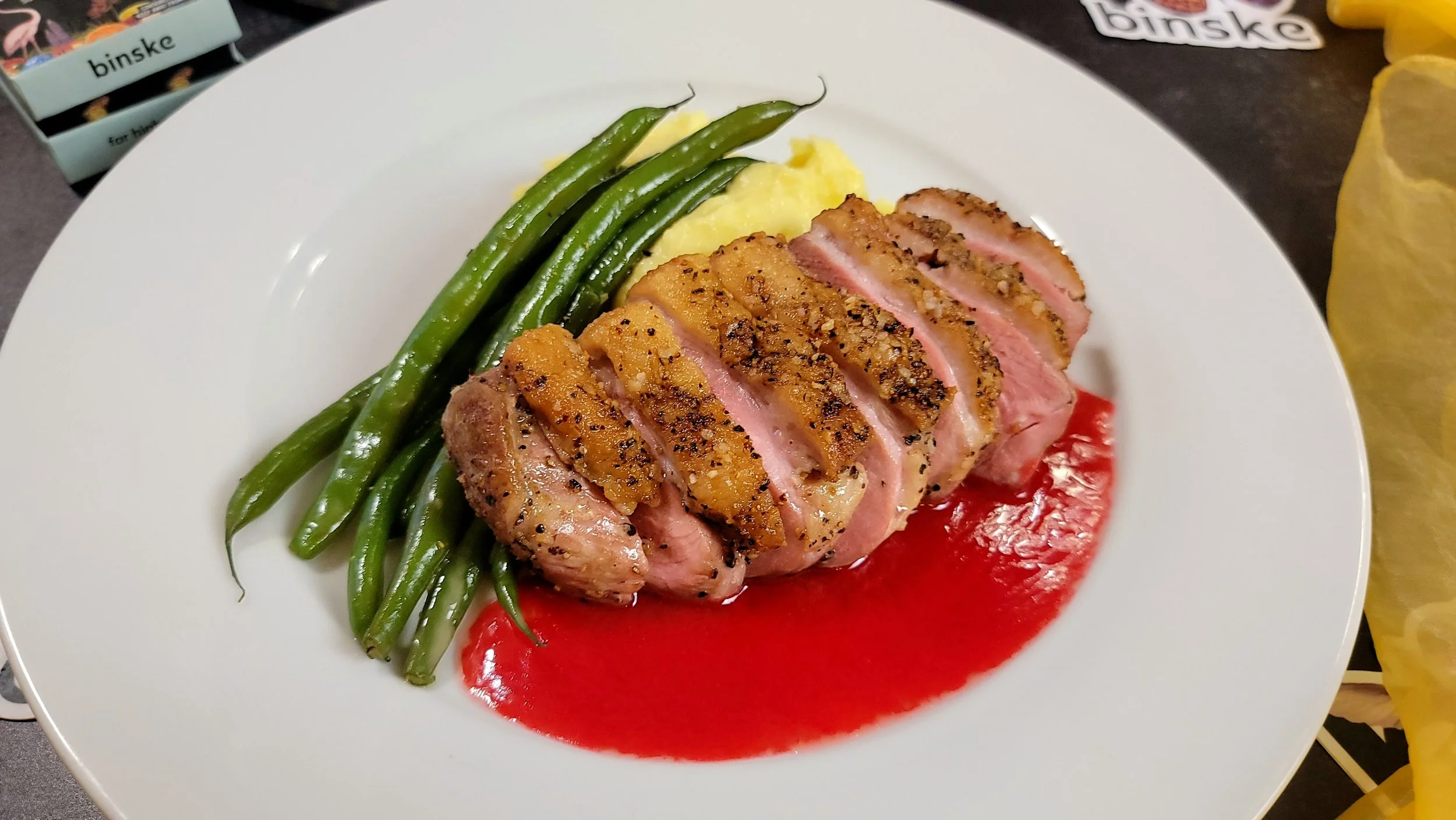 duck breast with raspberry beurre blanc