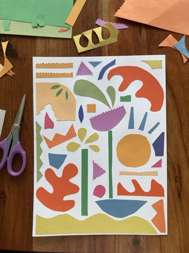 Exemple d'un exercice de créativité en collage pour tout âge par Elbé